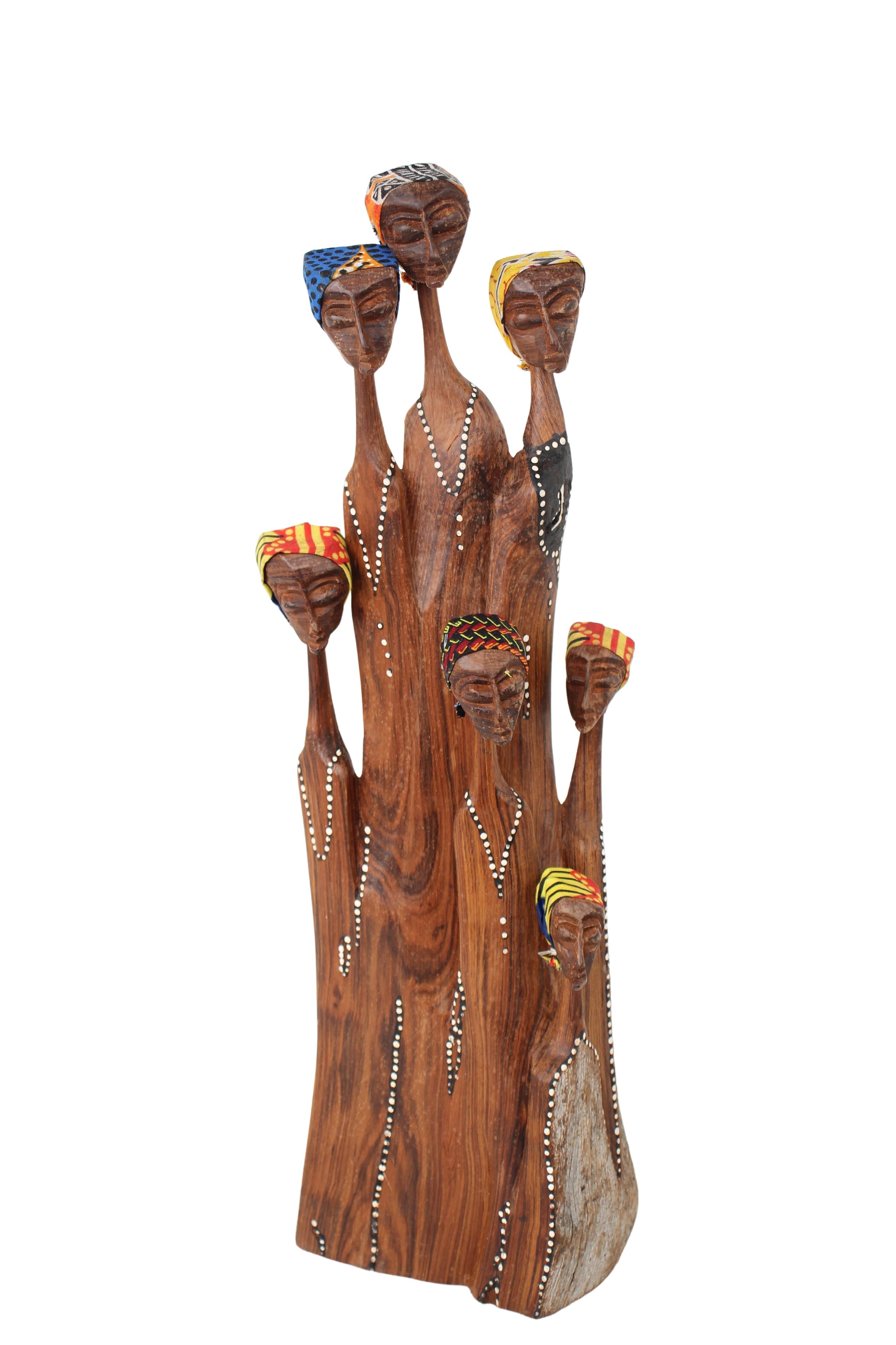 Makonde Tribe Mozambican Family ~20.9" Tall (New 2024)