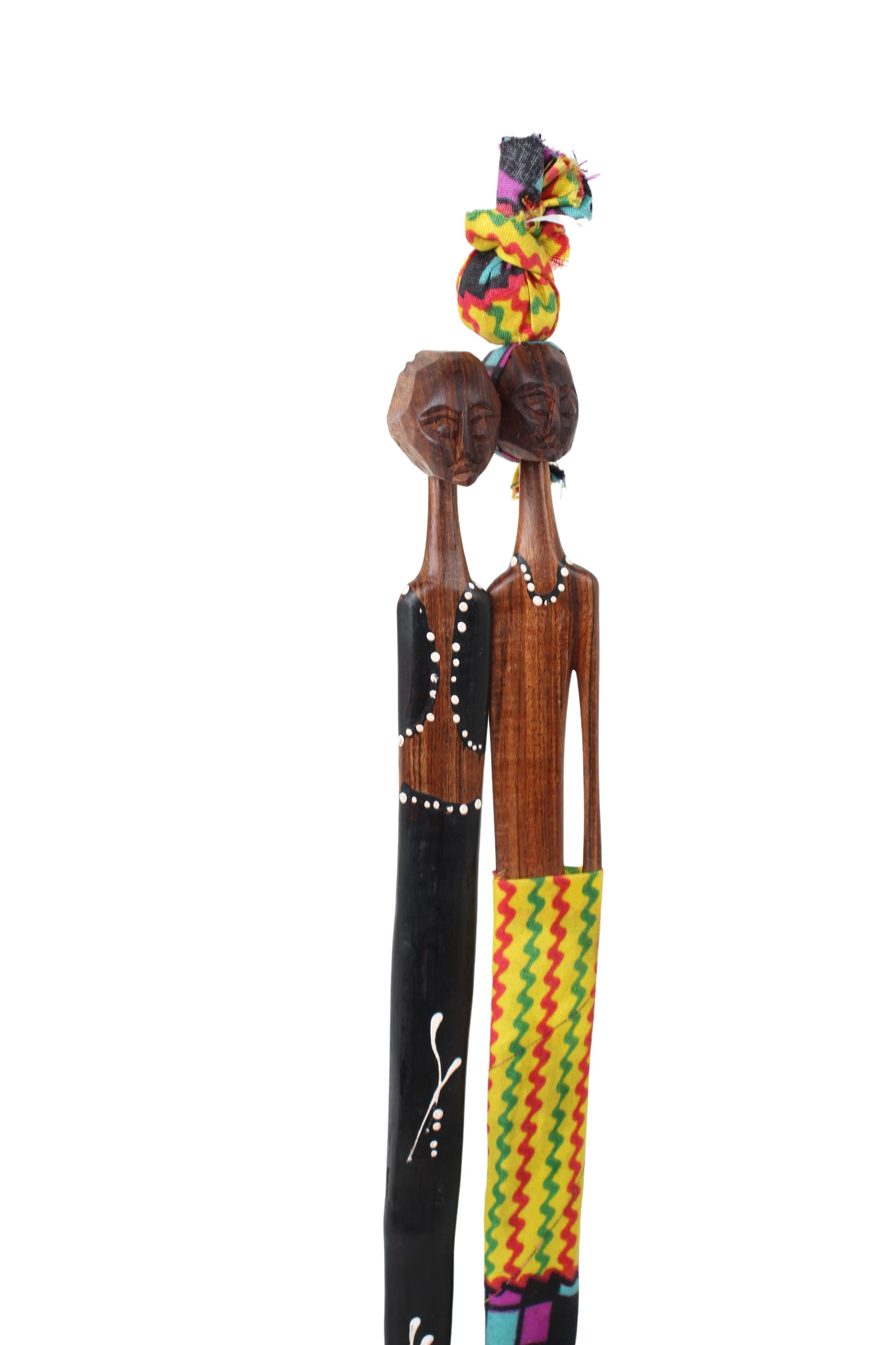 Makonde Tribe Mozambican Family ~14.6" Tall (New 2024)