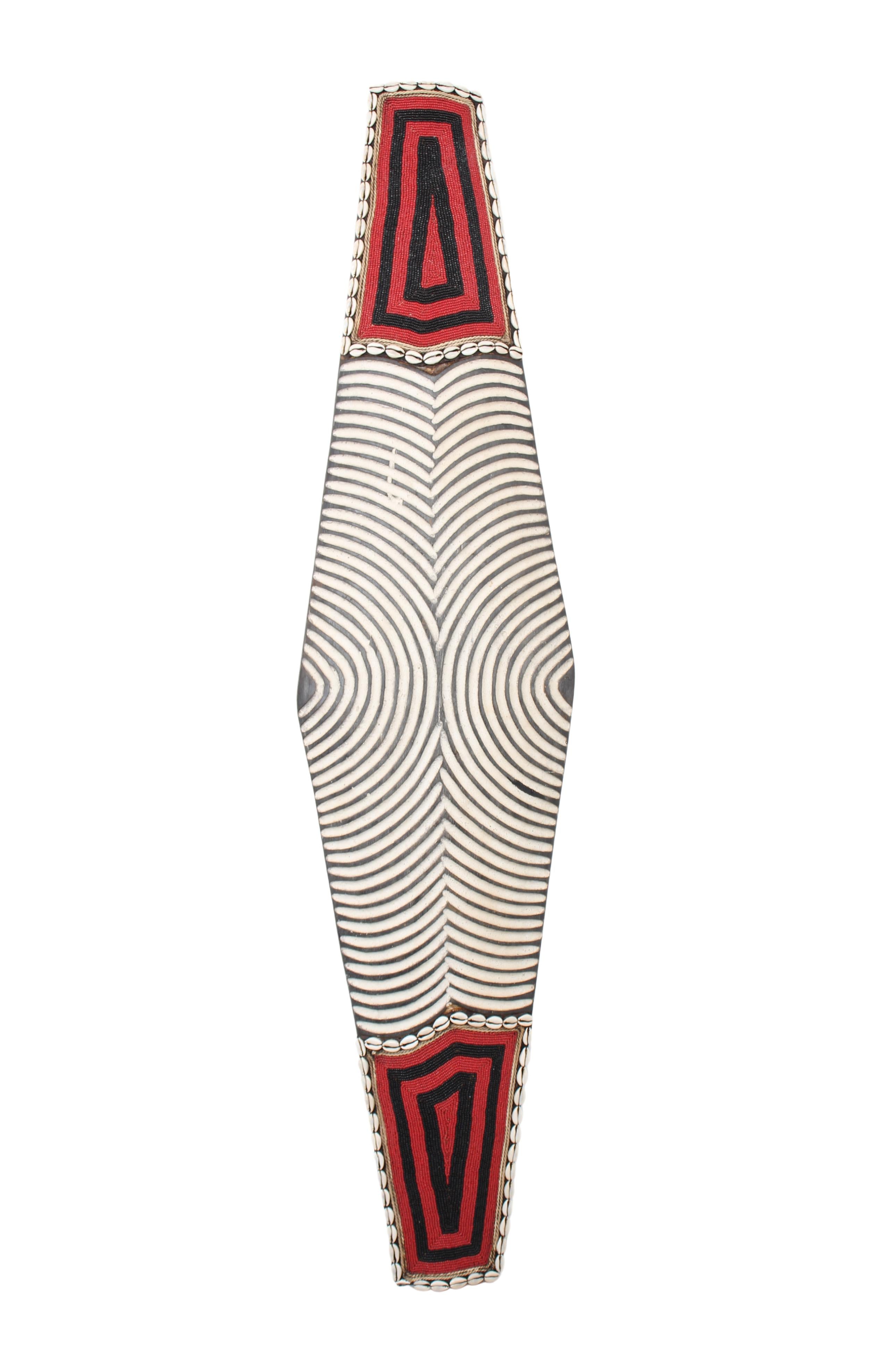 Tikar Tribe Beaded Long Shield ~45.3" Tall (New 2024)