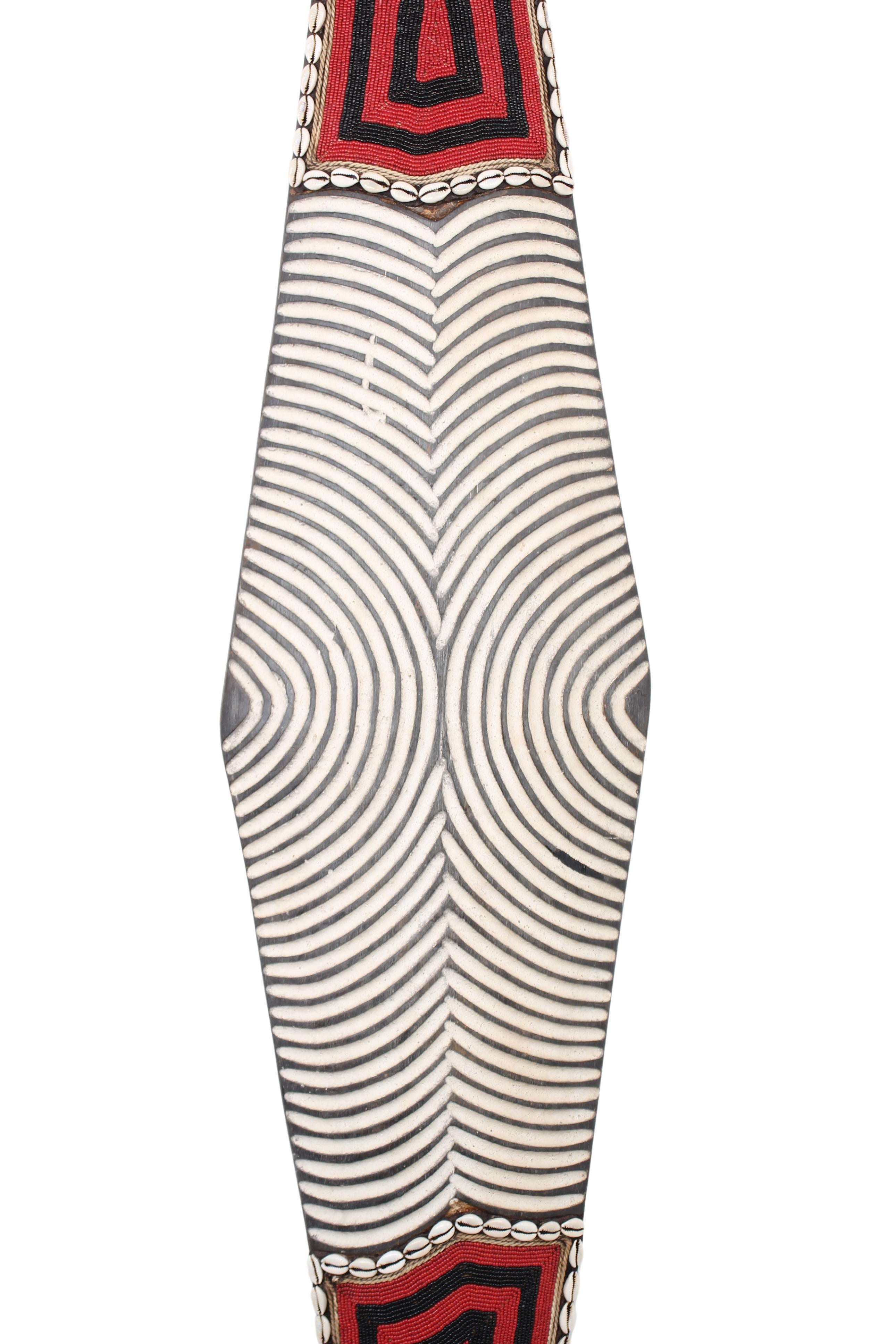 Tikar Tribe Beaded Long Shield ~45.3" Tall (New 2024)