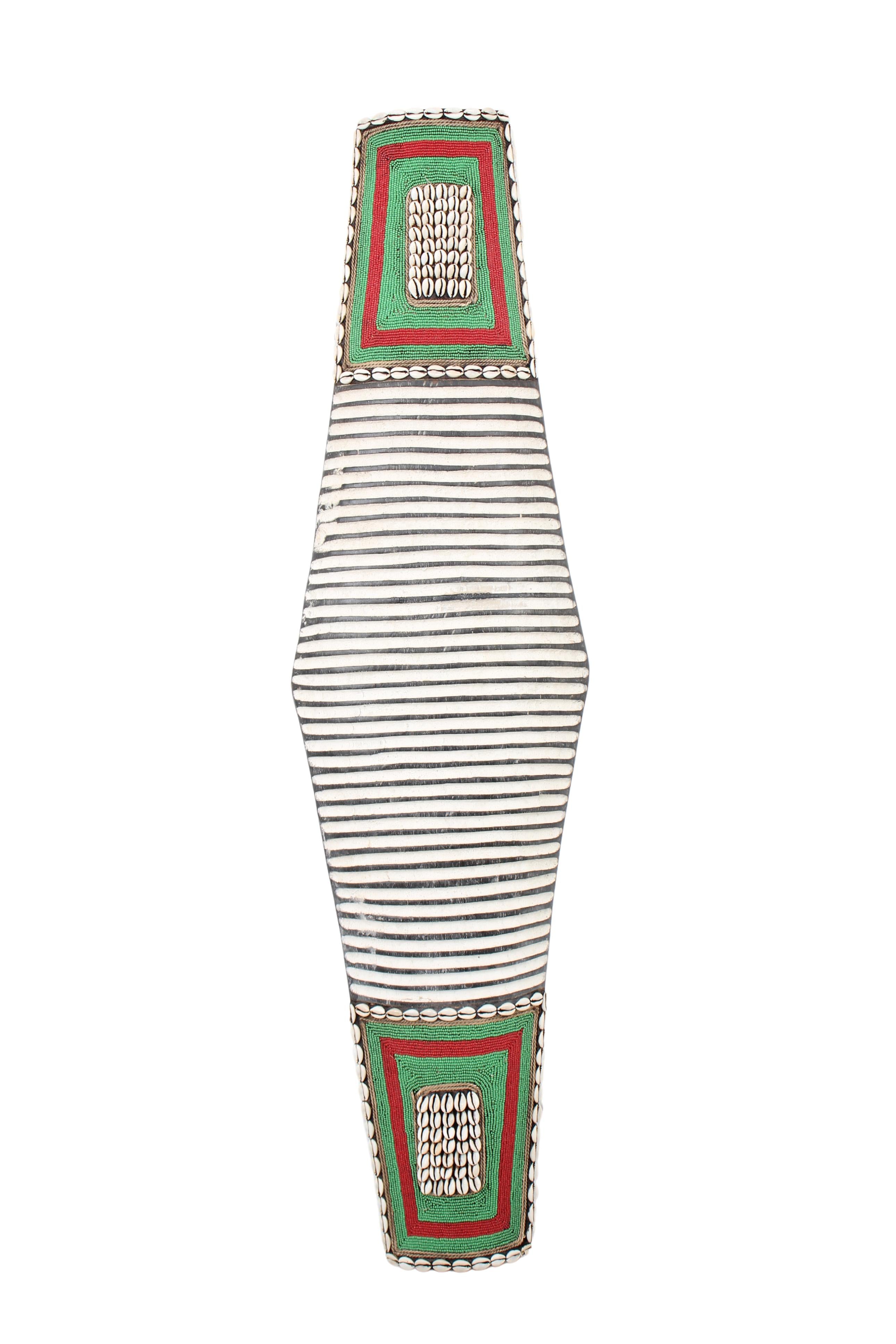 Tikar Tribe Beaded Long Shield ~41.7" Tall (New 2024)