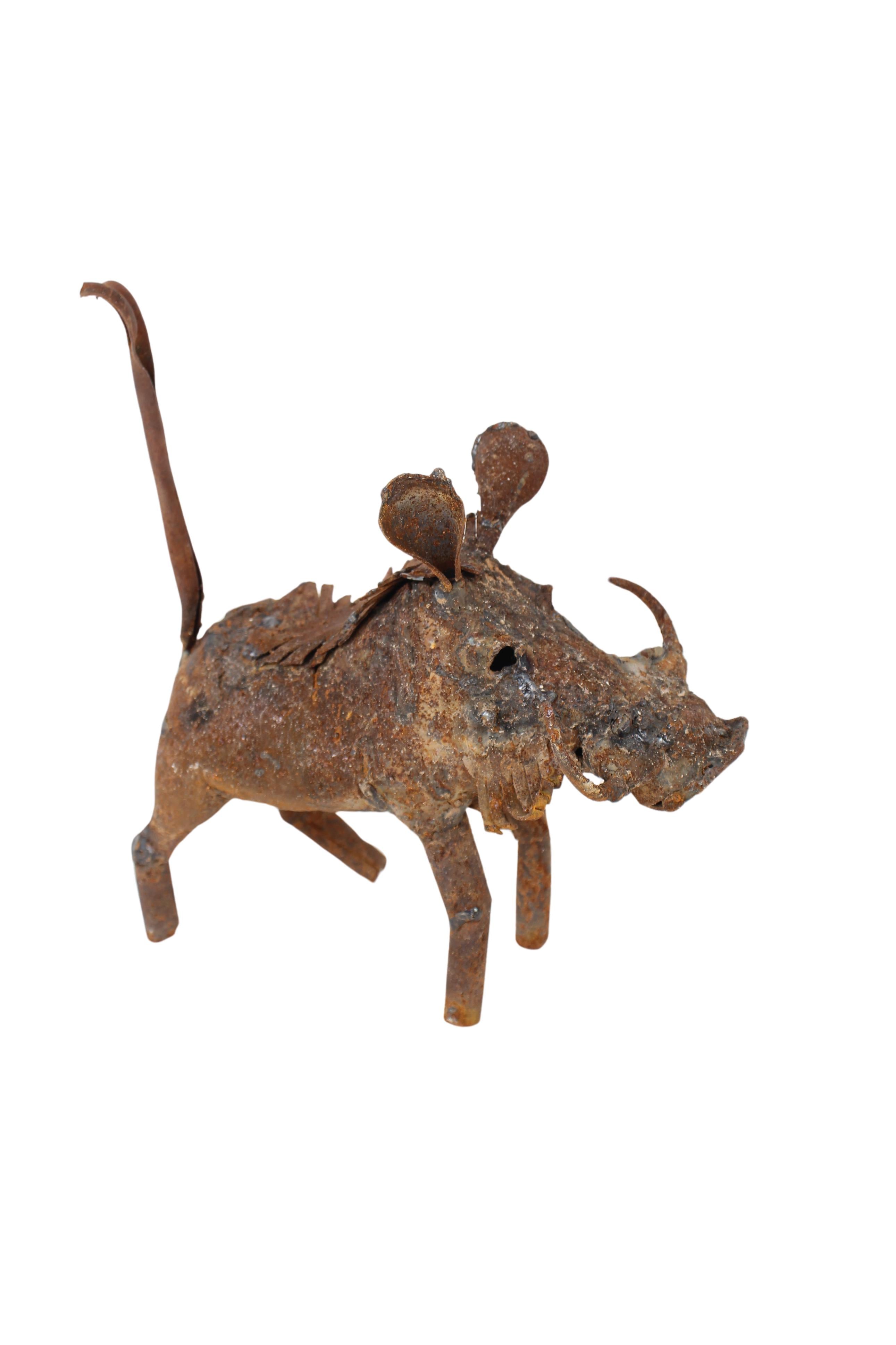 Shona Tribe Warthog Metal Sculpture ~8.3" Tall (New 2024)