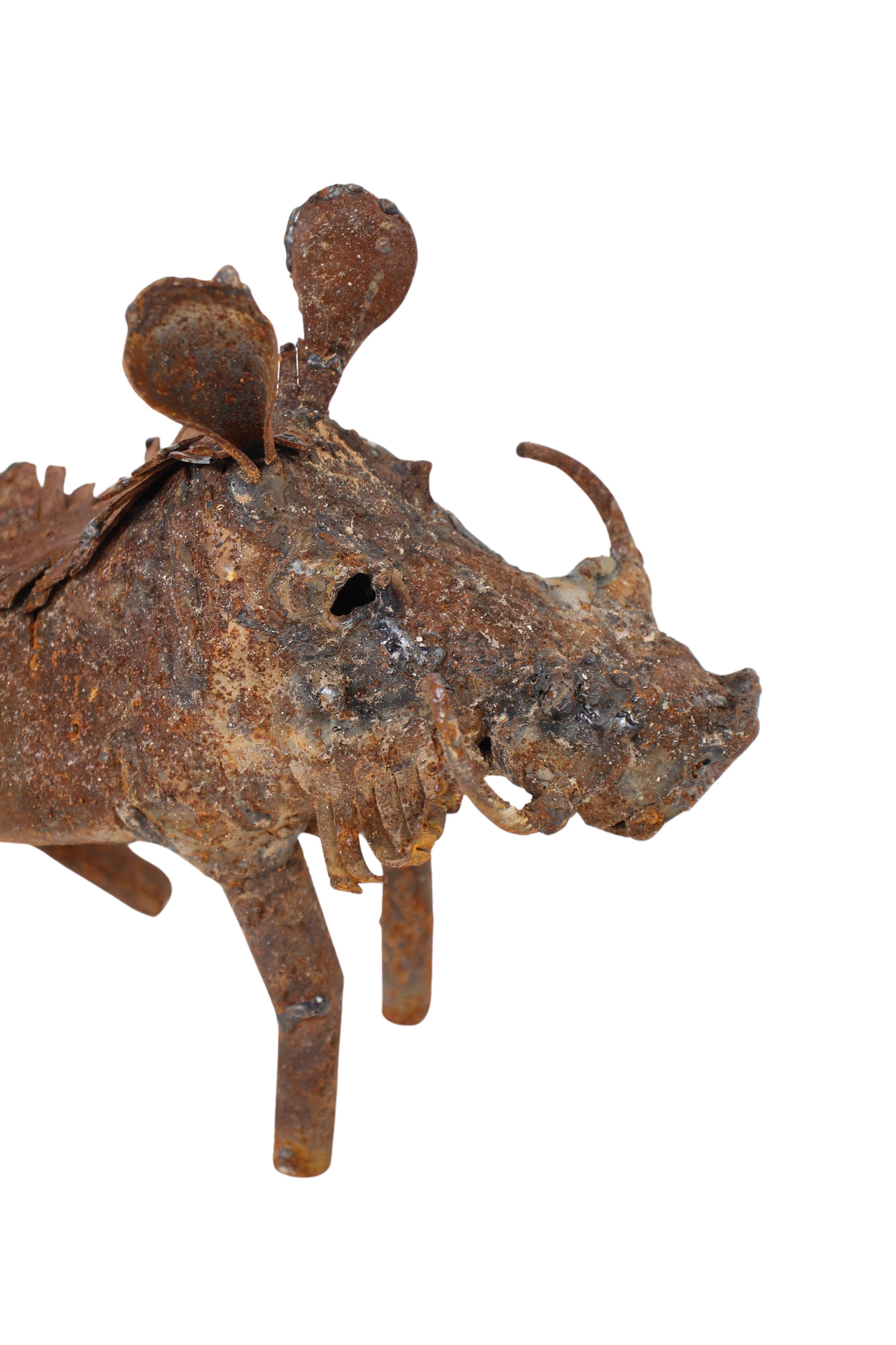 Shona Tribe Warthog Metal Sculpture ~8.3" Tall (New 2024)