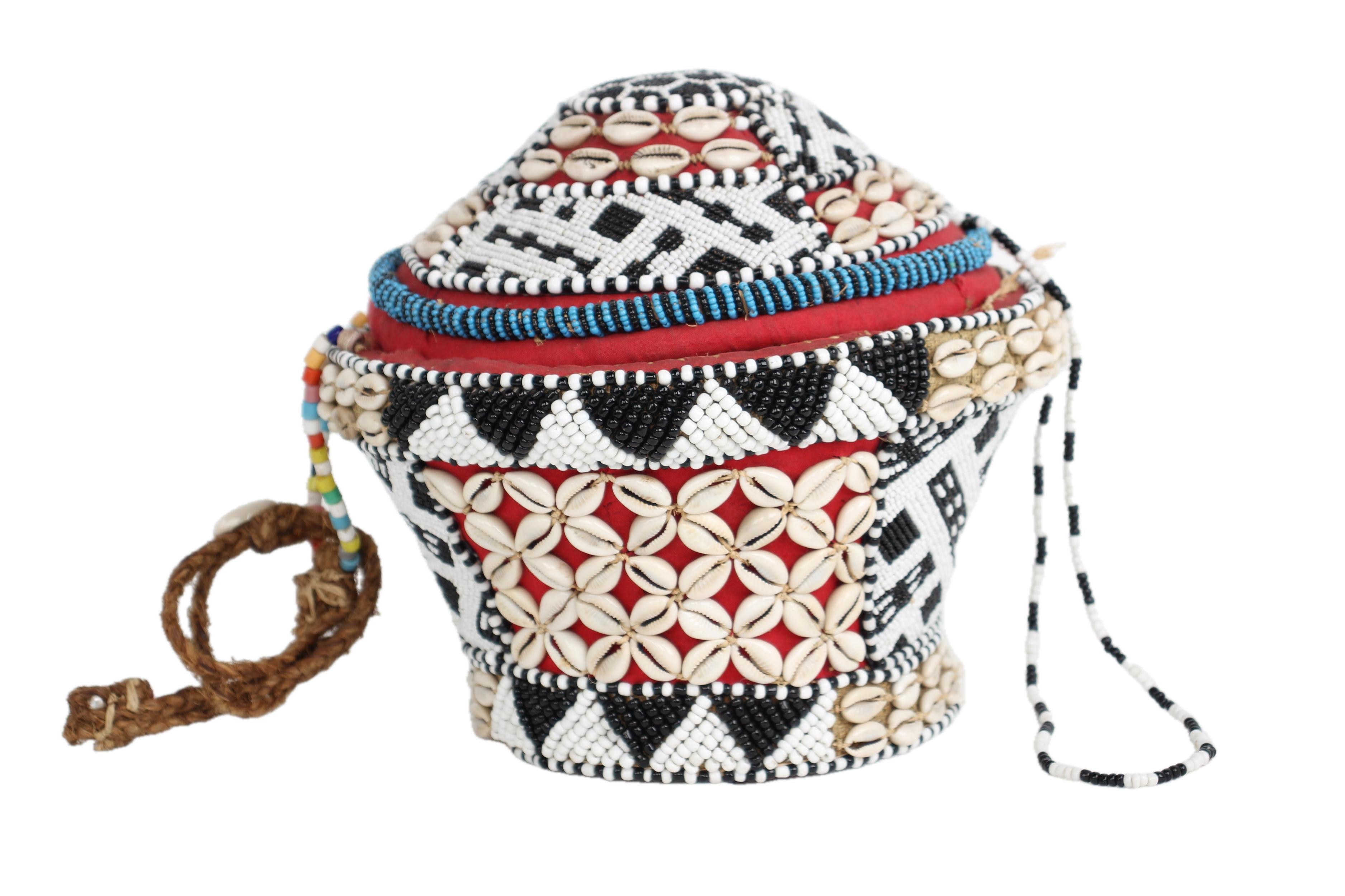 Kuba/Bakuba Tribe Beaded Vessels ~9.1" Tall - New 2025