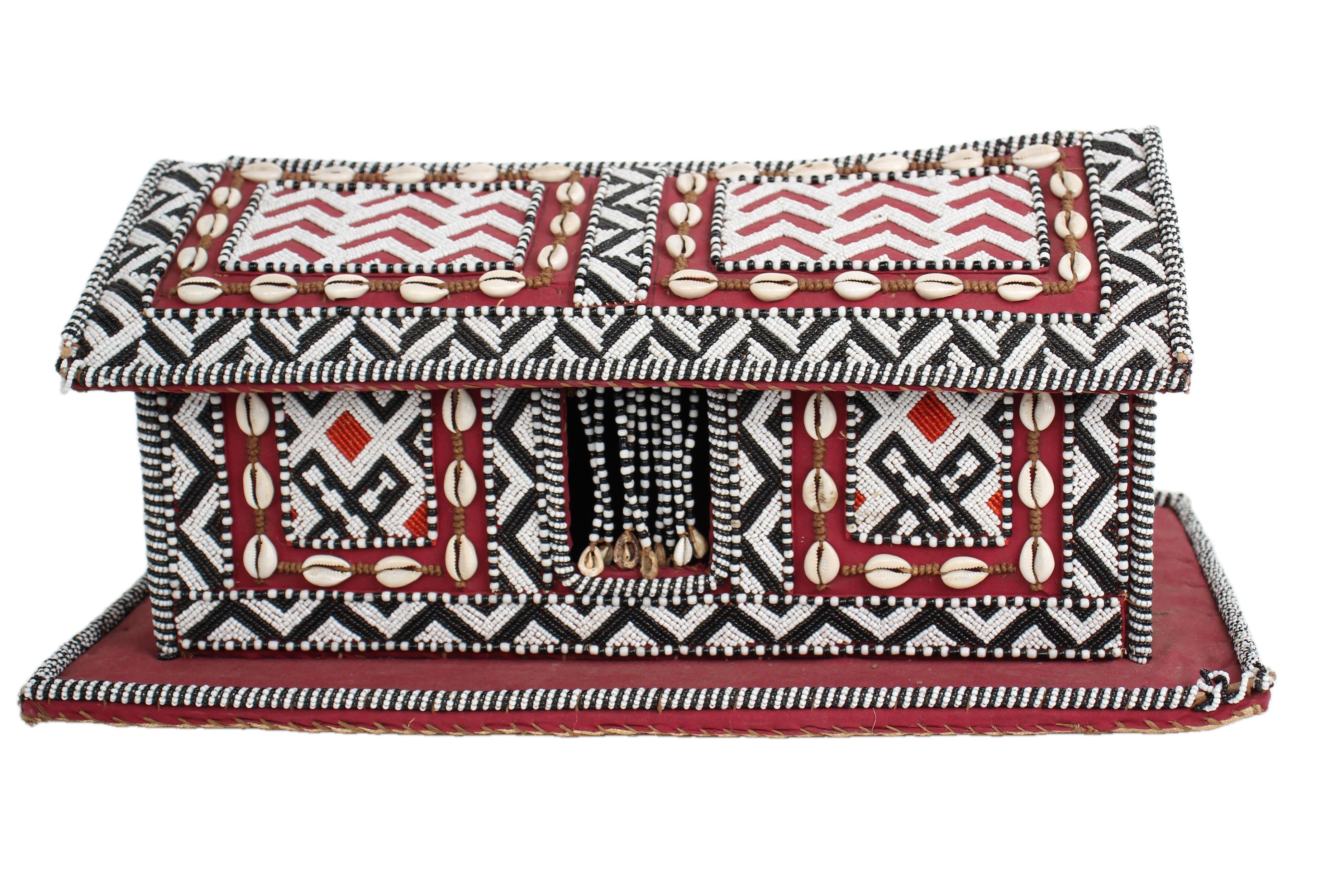Kuba/Bakuba Tribe Beaded Vessels ~7.9" Tall - New 2025