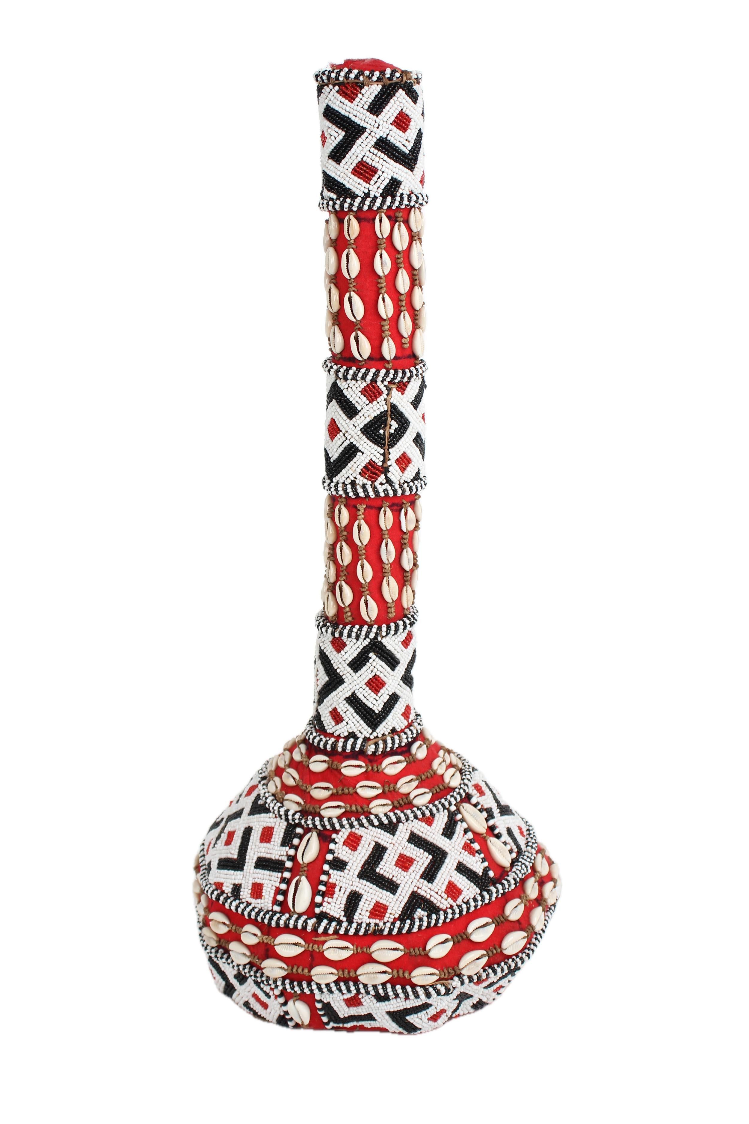 Kuba/Bakuba Tribe Beaded Vessels ~20.9" Tall - New 2025