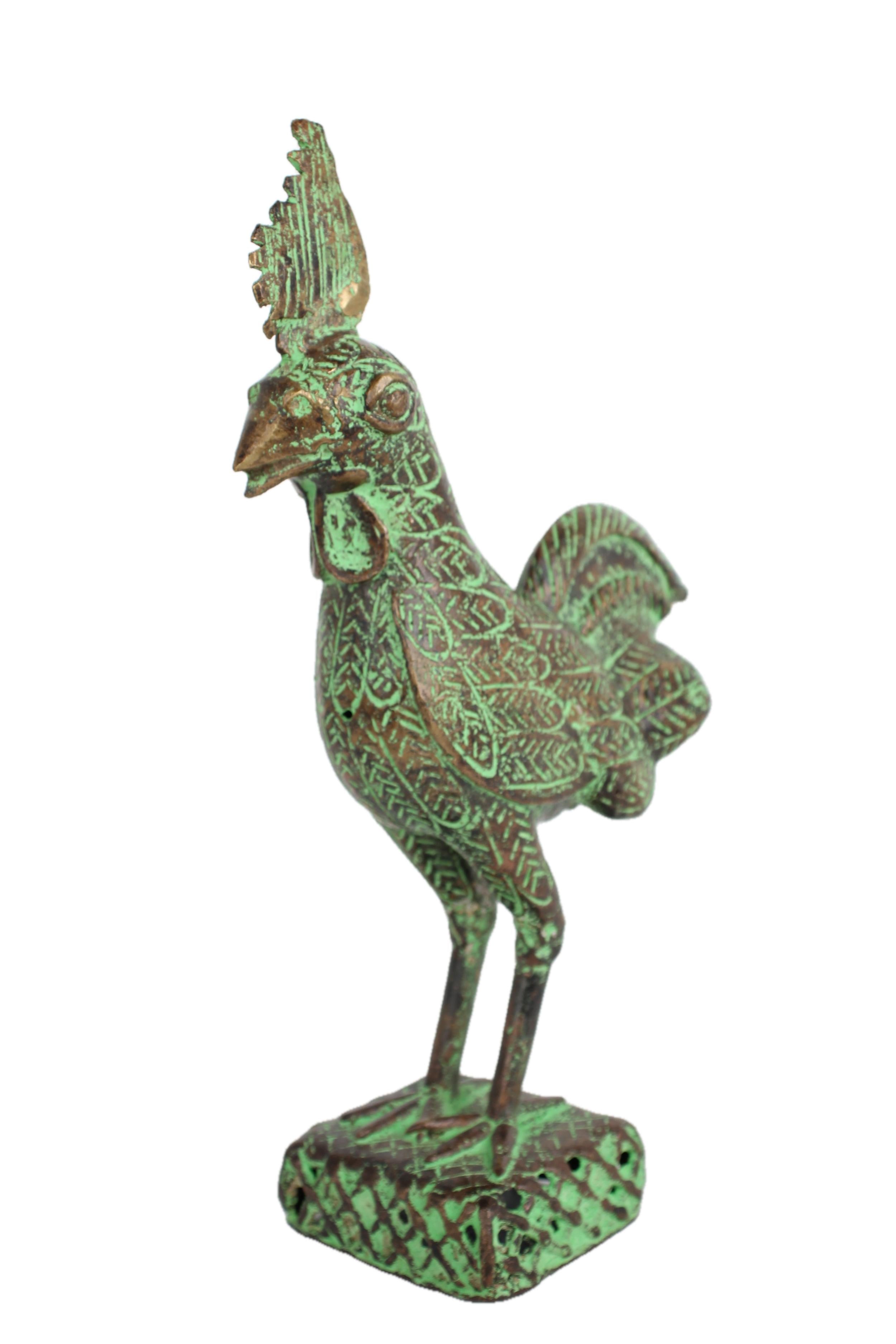 Tikar Tribe Bronze Chicken ~13.0" Tall - New 2025 - West African Artifacts