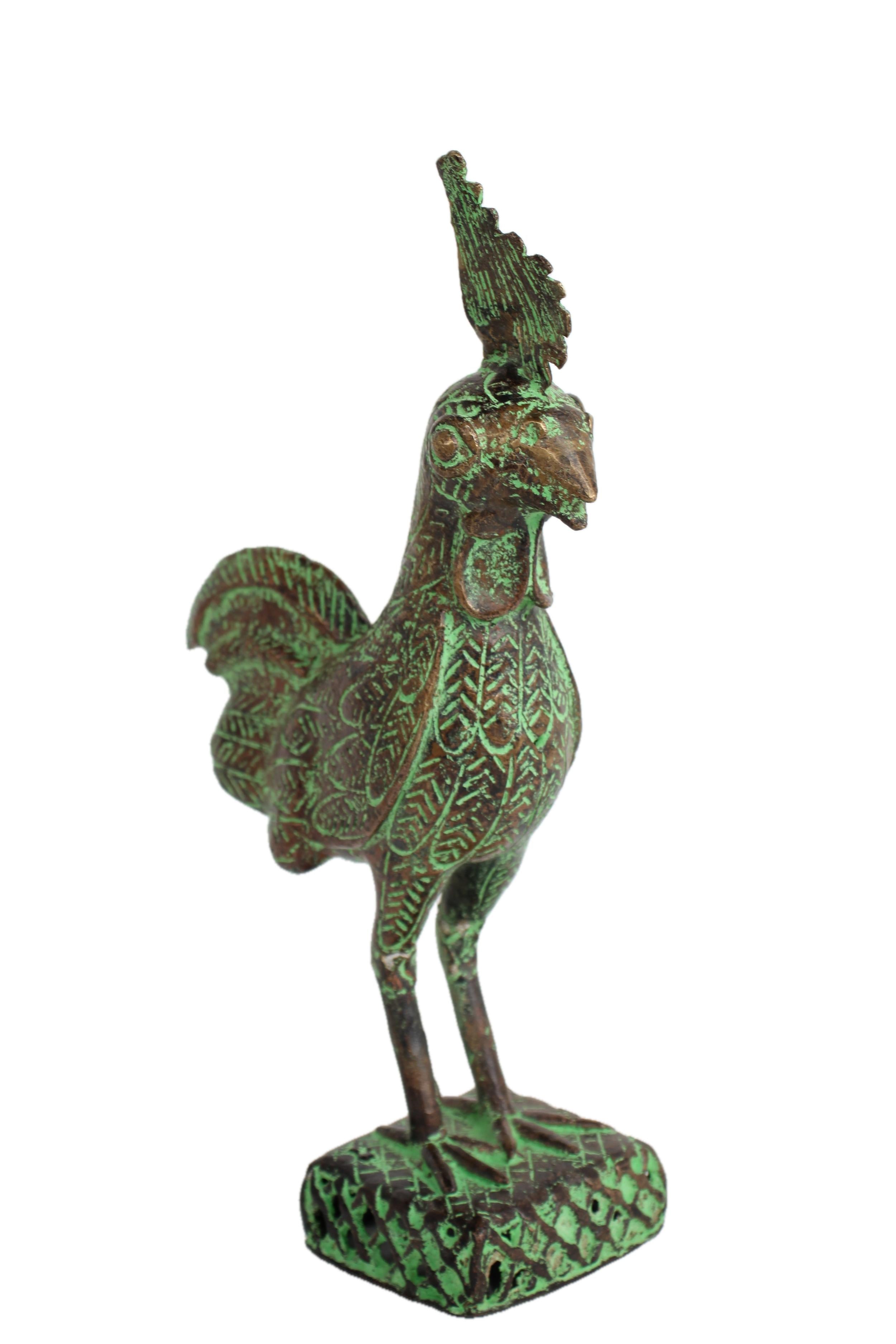 Tikar Tribe Bronze Chicken ~13.0" Tall - New 2025 - West African Artifacts