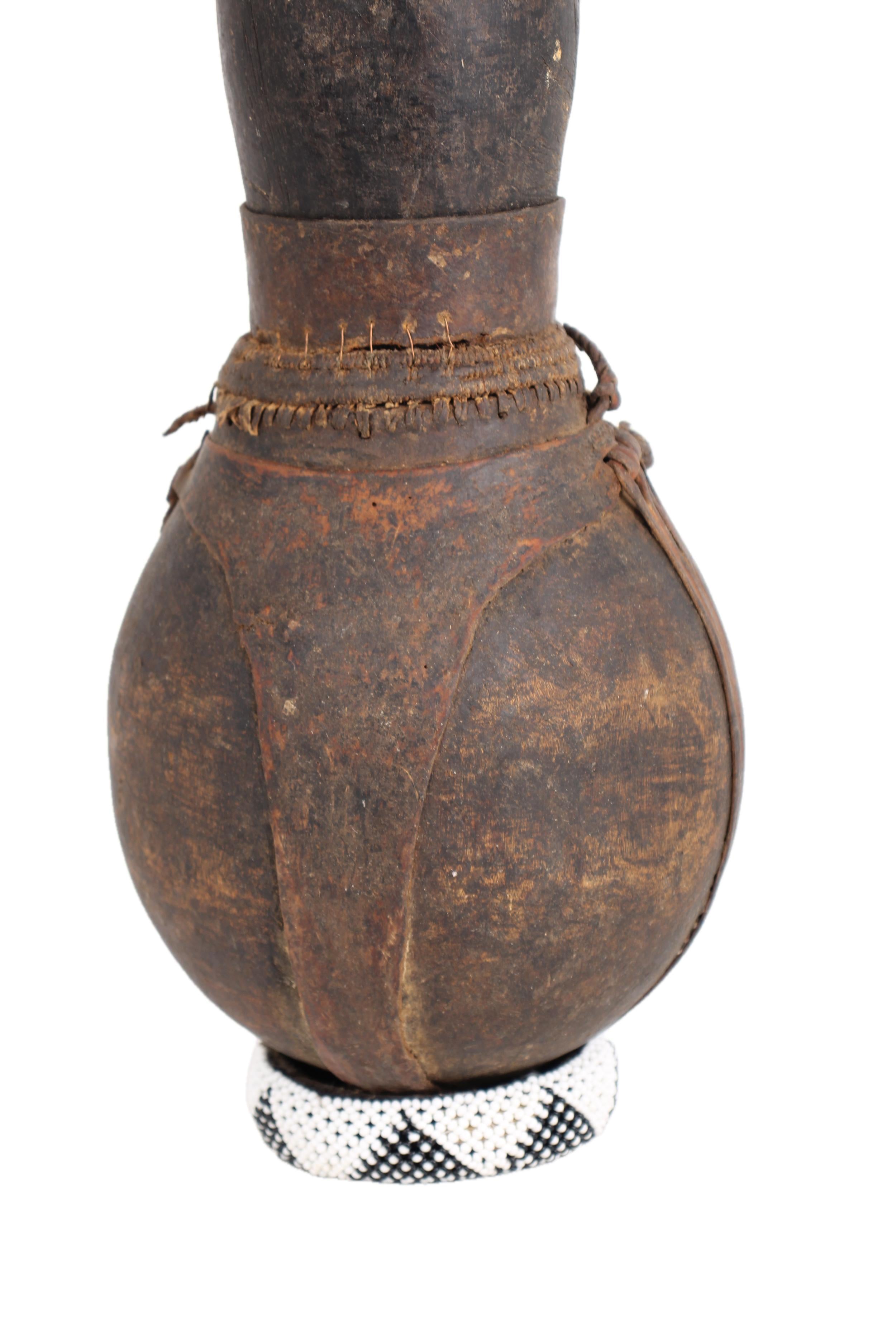 Maasai Tribe Milk Gourd Calabash ~18.9" Tall - New 2025 - West African Artifacts