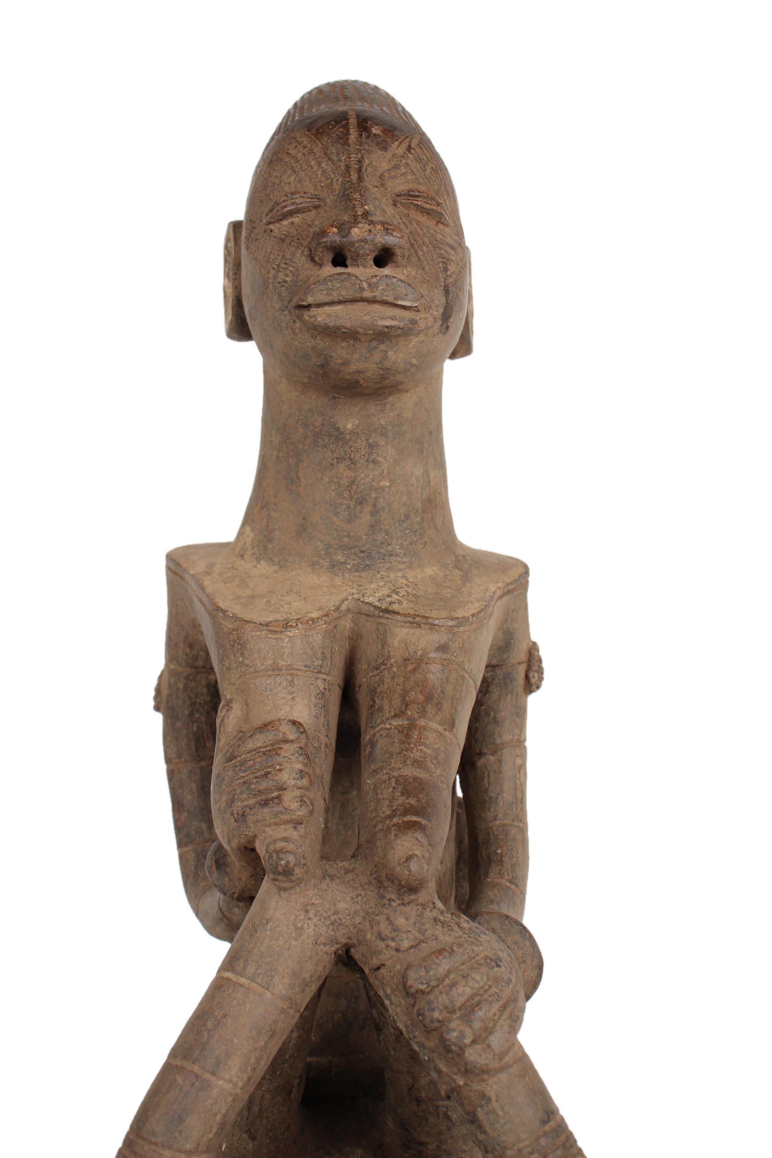 Mangbetu Tribe Terracotta Figures ~25.6" Tall - New 2025 - West African Artifacts