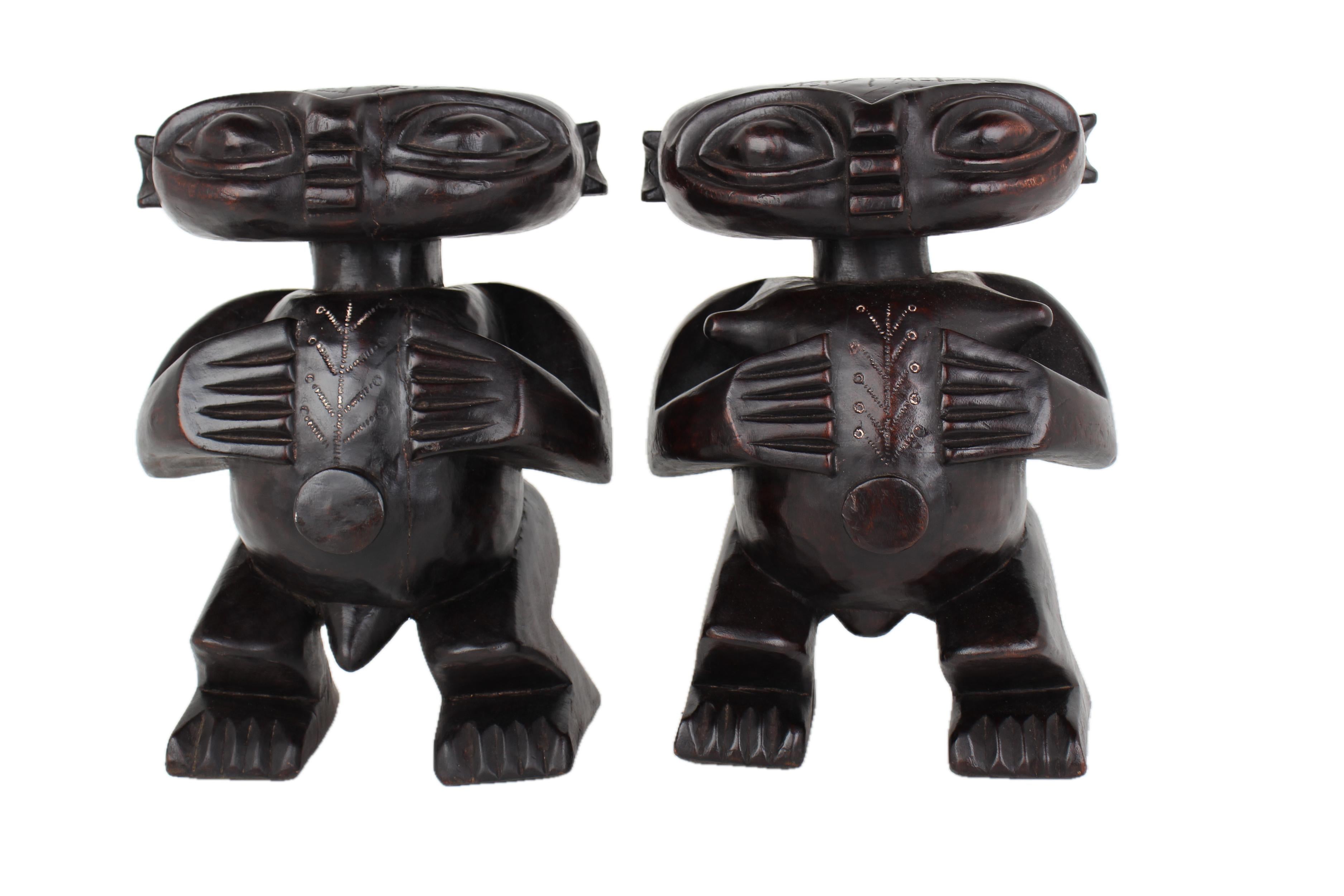 Pygmy Tribe Wooden and Basket Artifacts ~16.5" Tall - New 2025