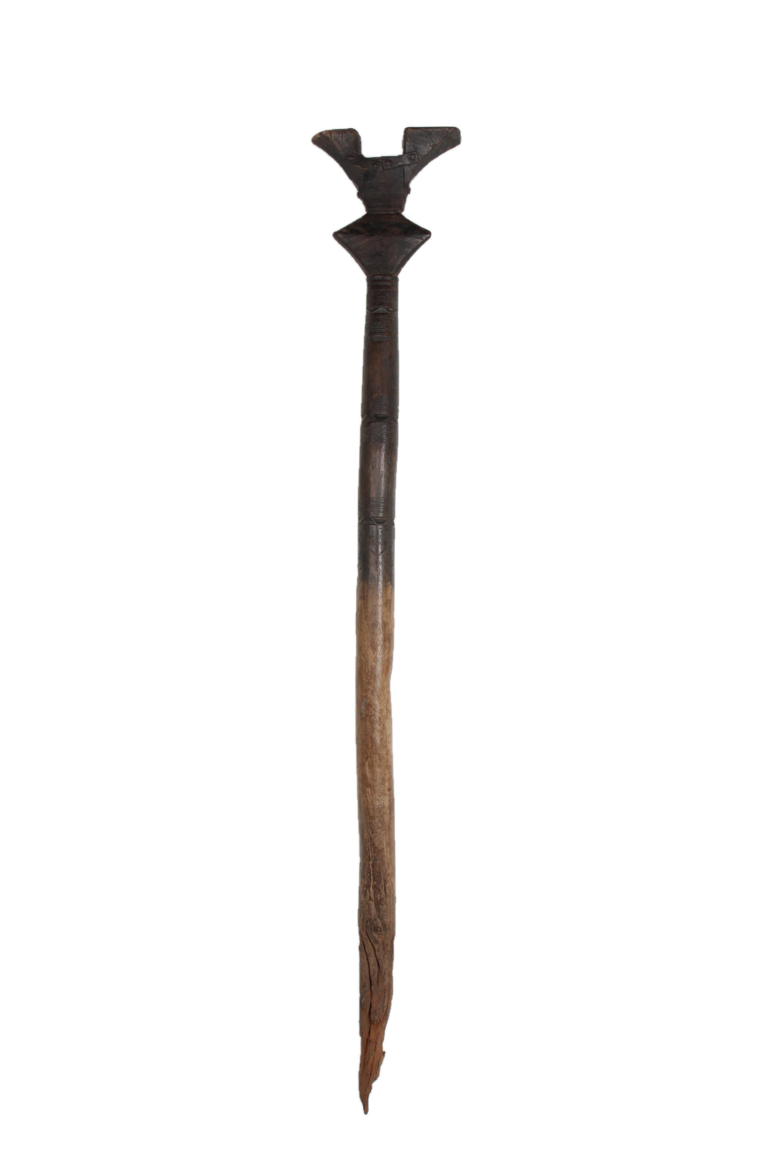 Tuareg Tribe Wooden and Basket Artifacts ~46.1" Tall - New 2025