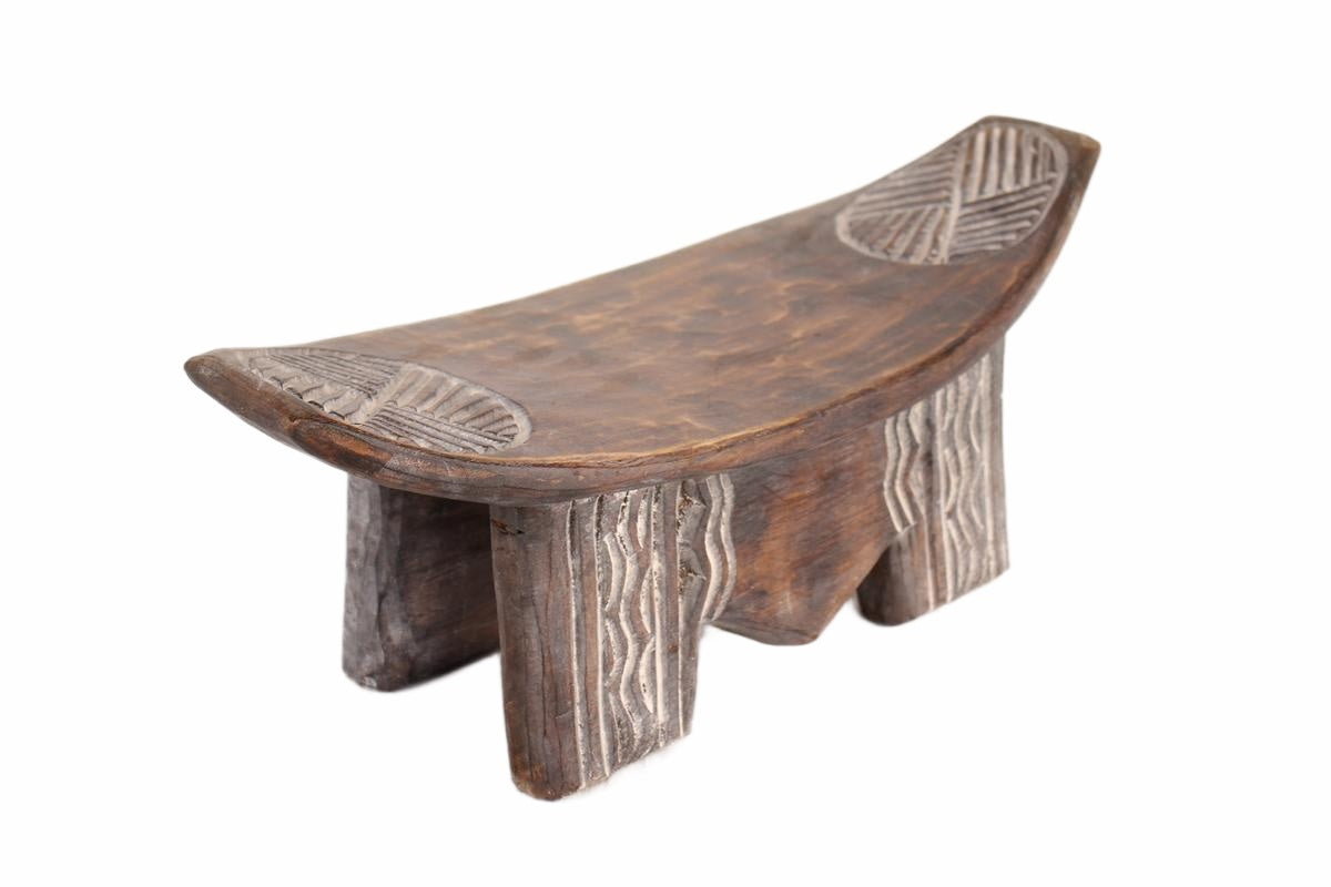 Ashanti Tribe Wooden Stools ~8.7" Tall (New 2026) - Furniture