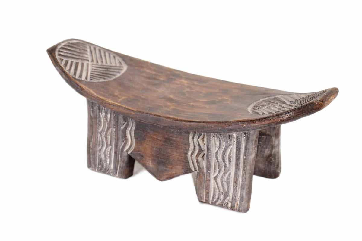 Ashanti Tribe Wooden Stools ~8.7" Tall (New 2026) - Furniture