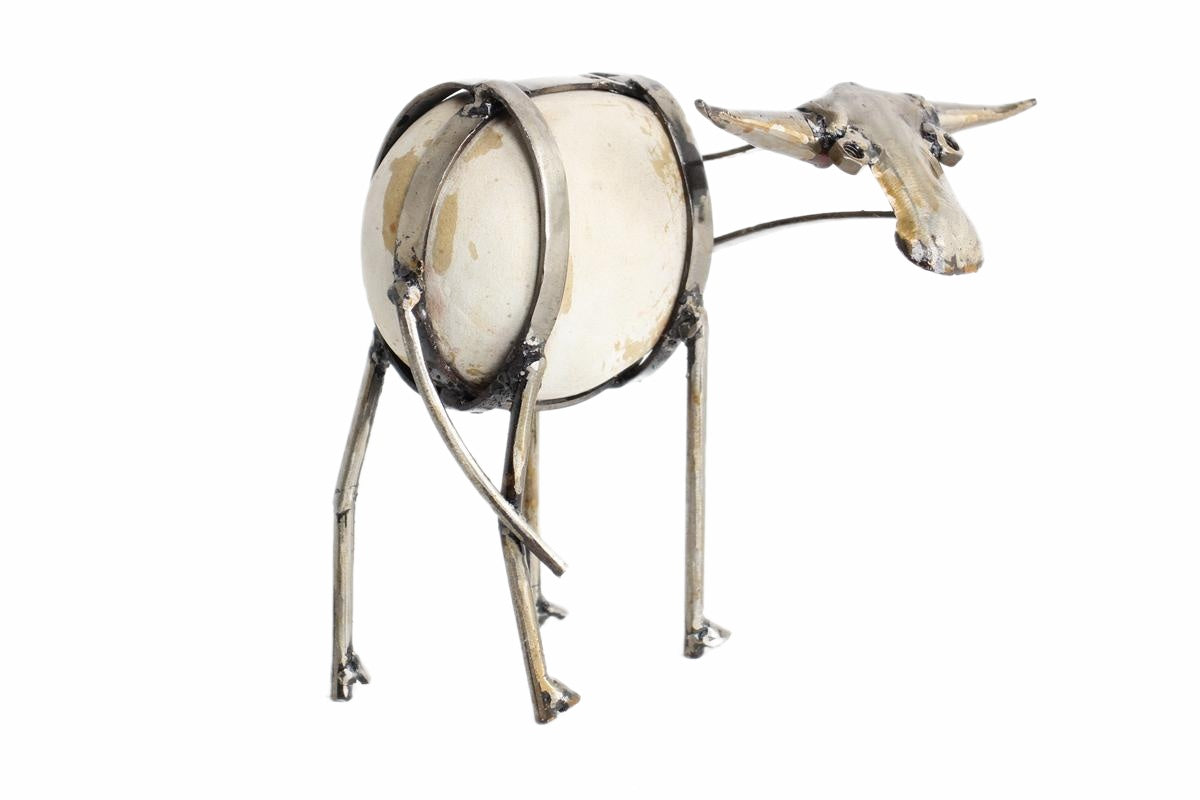 Shona Tribe Metal/Rock Bull Sculpture ~9.1" Tall (New 2026) - Sculpture & Statuary