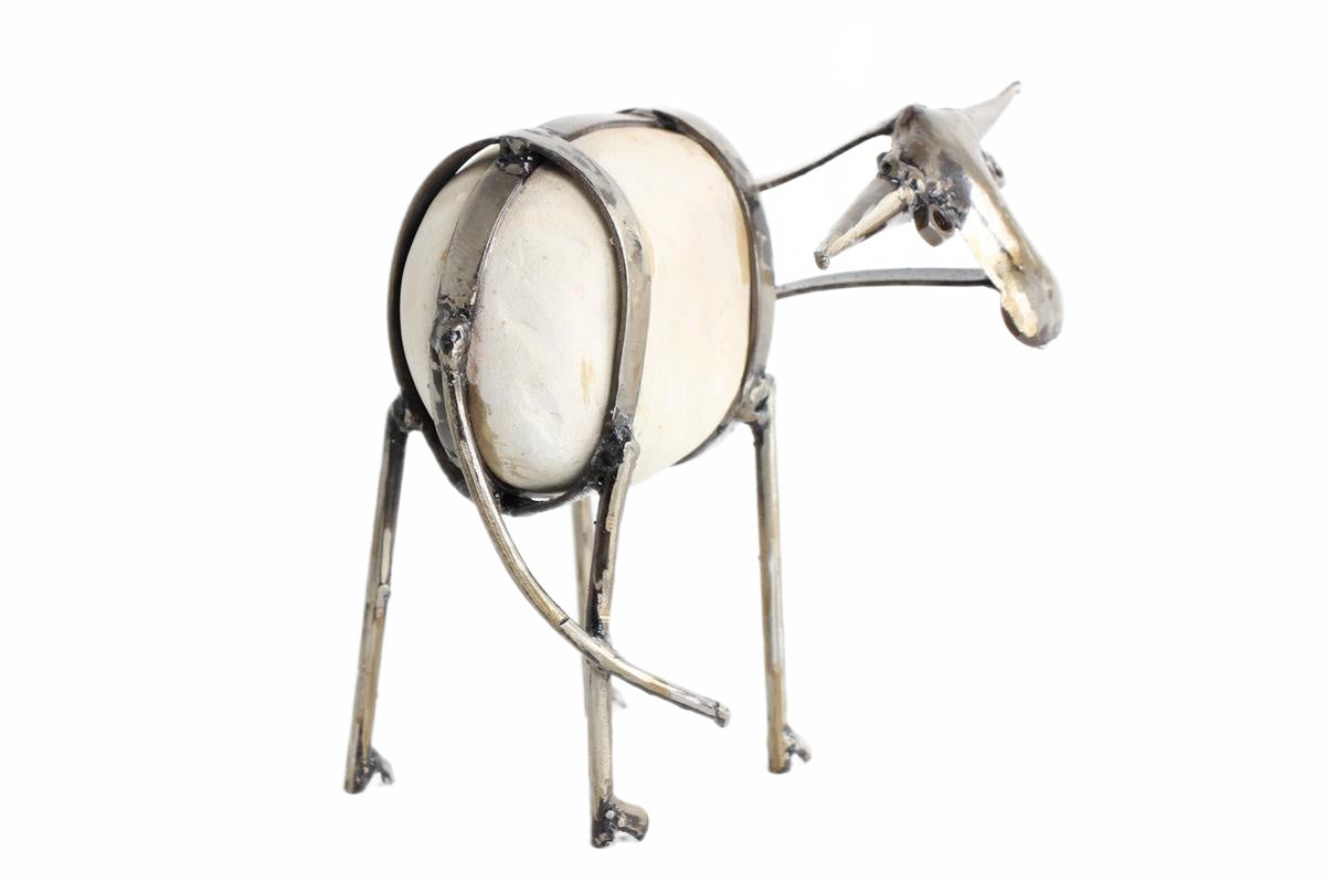 Shona Tribe Metal/Rock Bull Sculpture ~9.1" Tall (New 2026) - Sculpture & Statuary