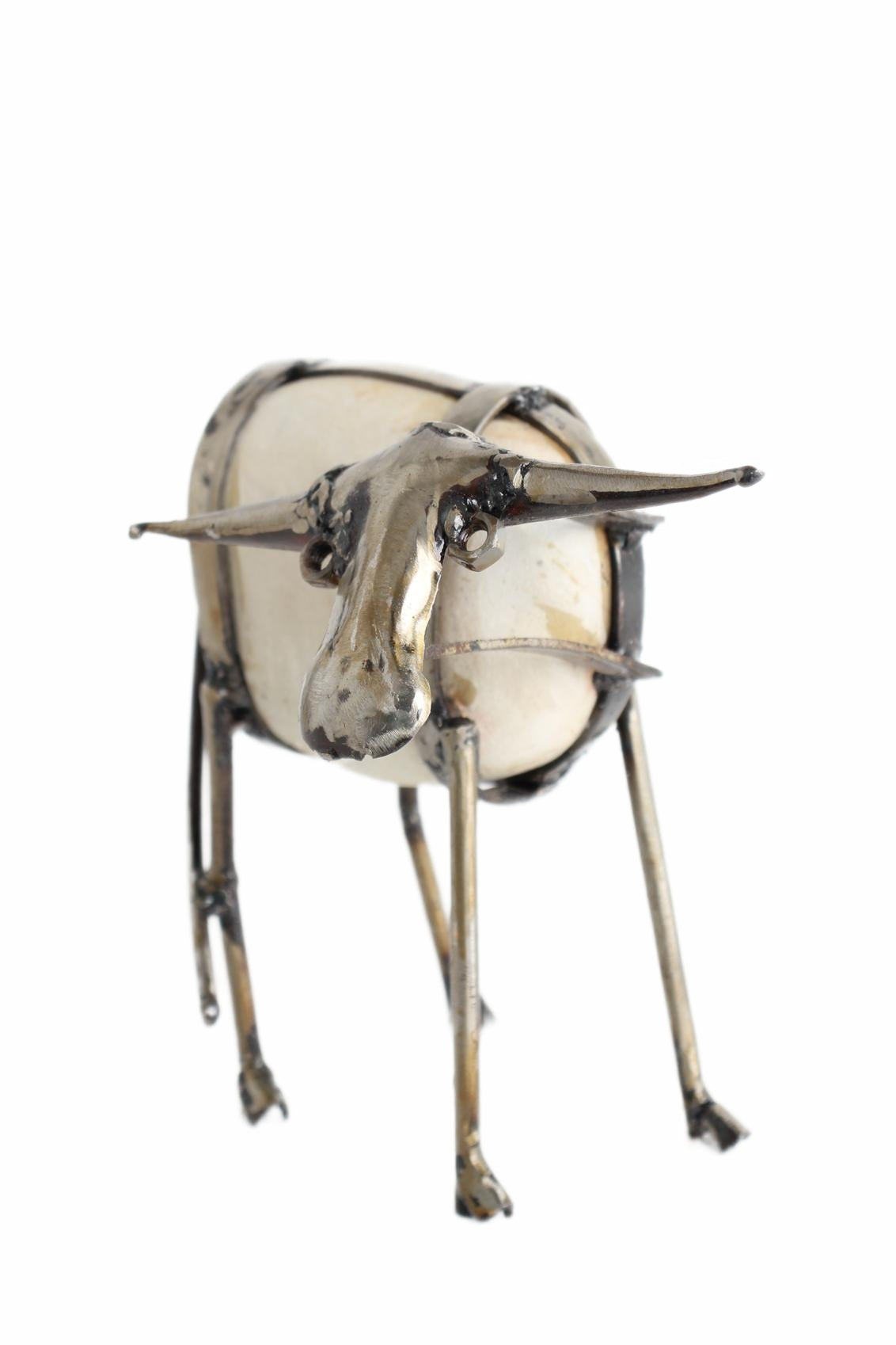 Shona Tribe Metal/Rock Bull Sculpture ~9.1" Tall (New 2026) - Sculpture & Statuary