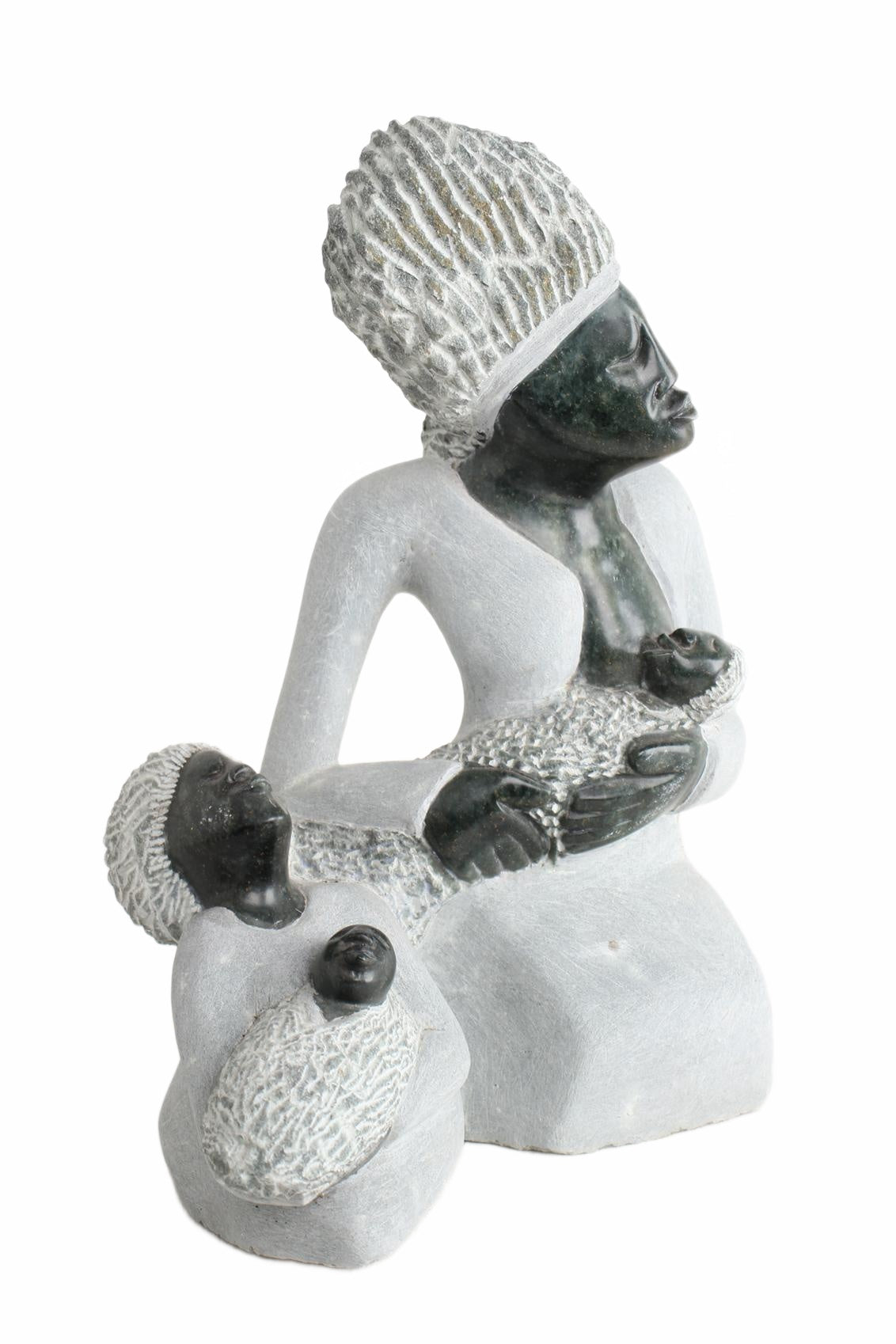 Shona Tribe Springstone Mother and Child ~18.1" Tall (New 2026) - Sculpture & Statuary