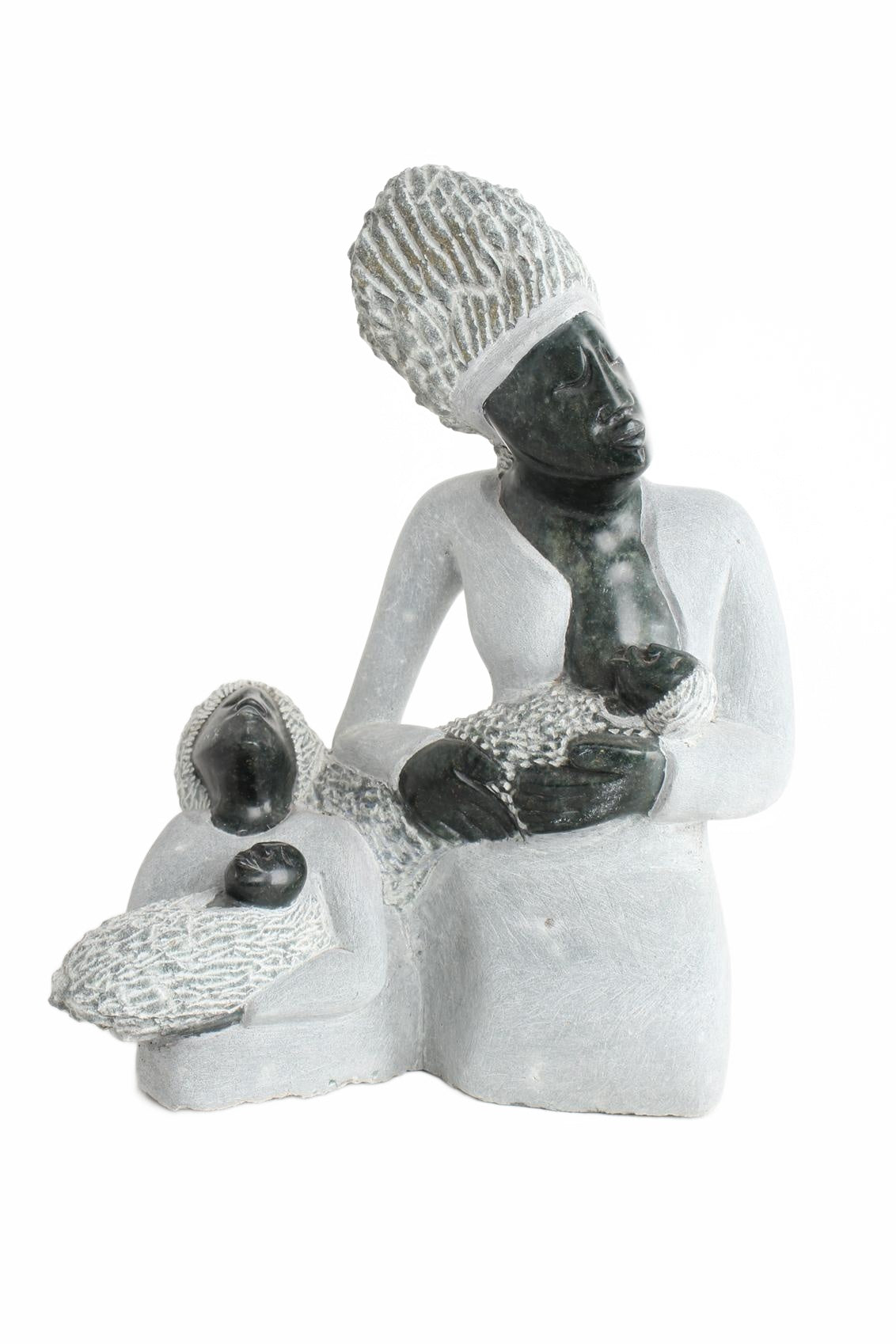 Shona Tribe Springstone Mother and Child ~18.1" Tall (New 2026) - Sculpture & Statuary