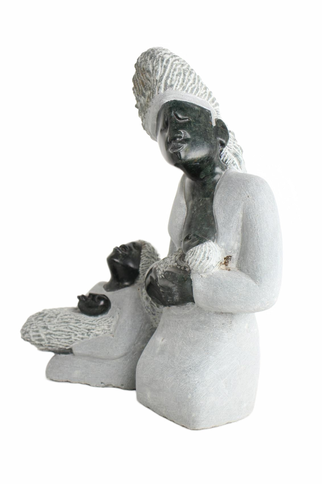 Shona Tribe Springstone Mother and Child ~18.1" Tall (New 2026) - Sculpture & Statuary