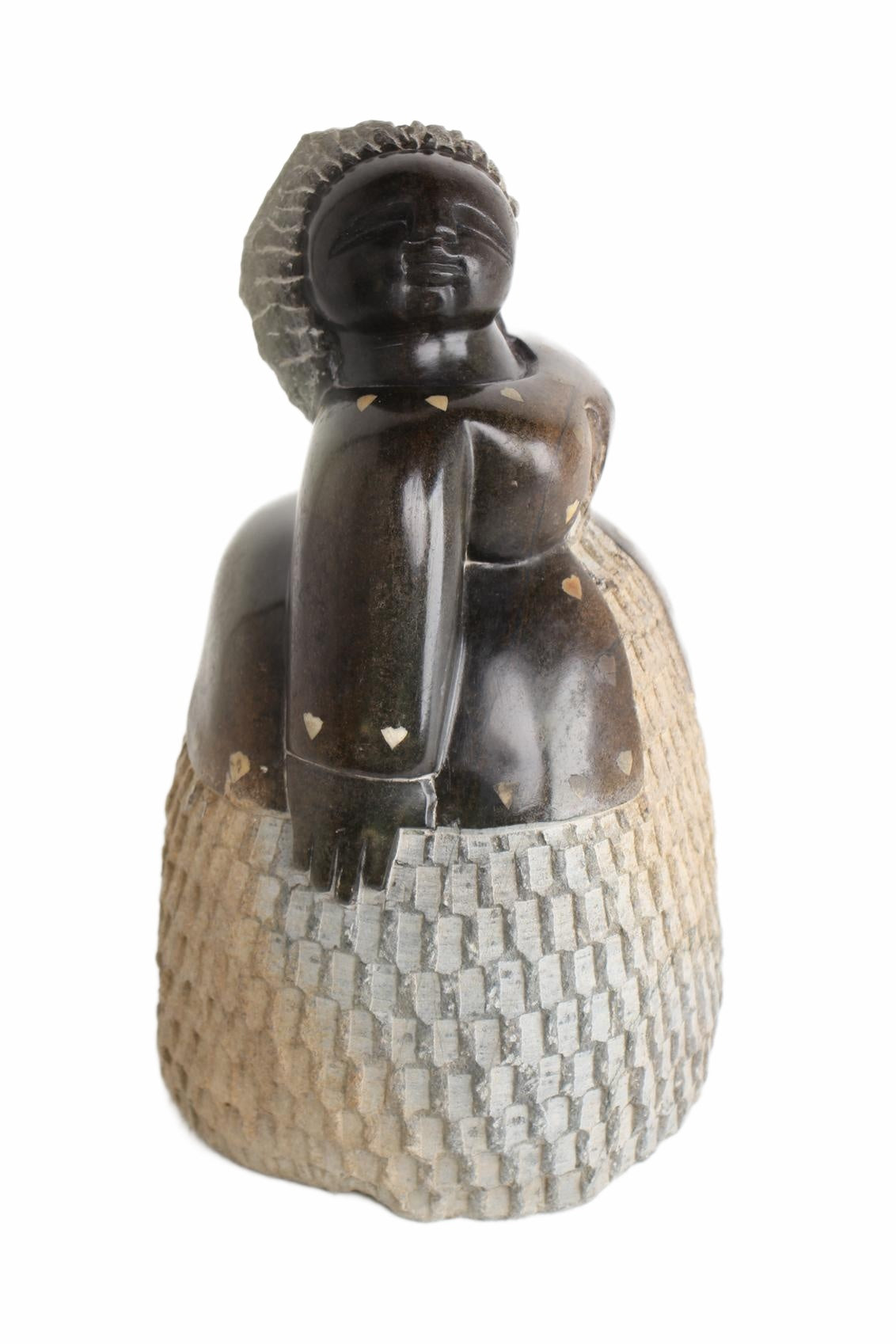 Shona Tribe Springstone Fat Mamas ~13.8" Tall (New 2026) - Sculpture & Statuary