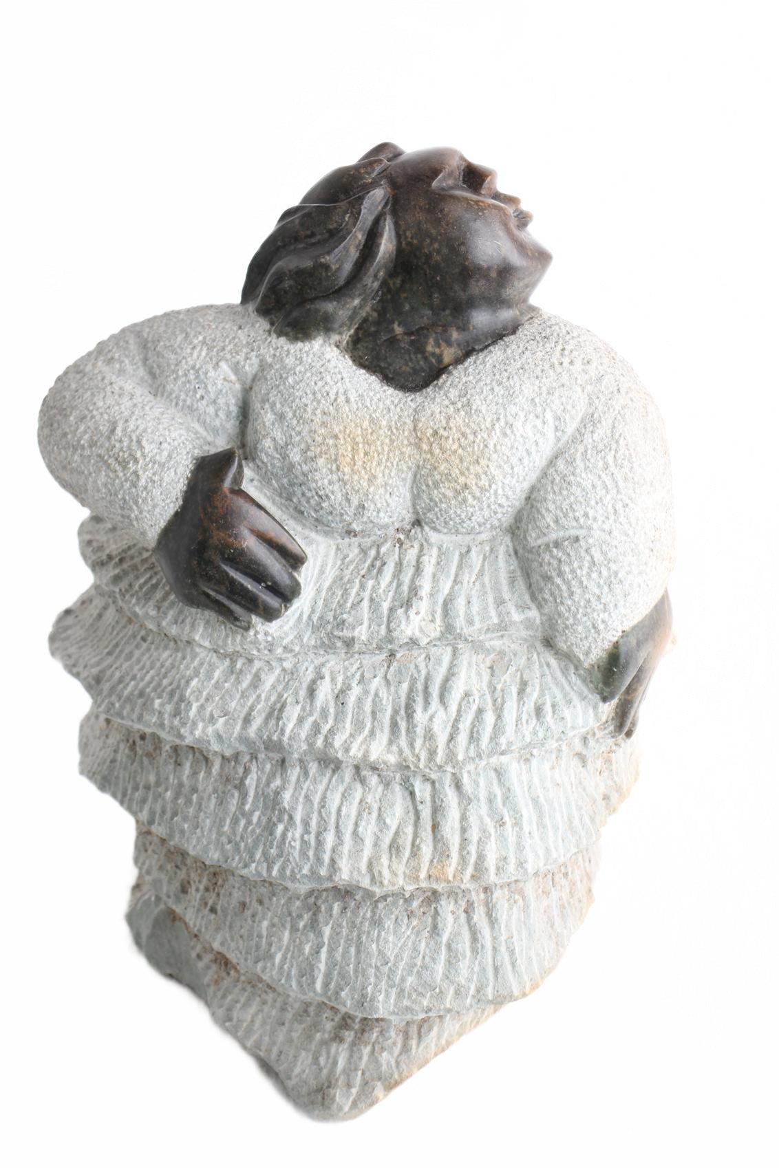 Shona Tribe Springstone Fat Mamas ~17.3" Tall (New 2026) - Sculpture & Statuary