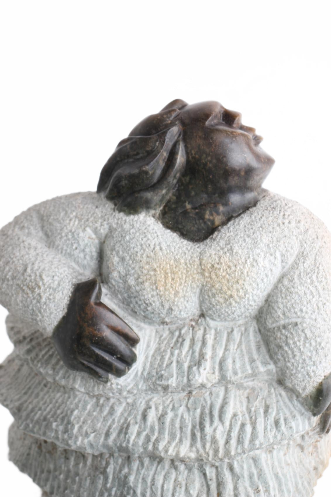 Shona Tribe Springstone Fat Mamas ~17.3" Tall (New 2026) - Sculpture & Statuary
