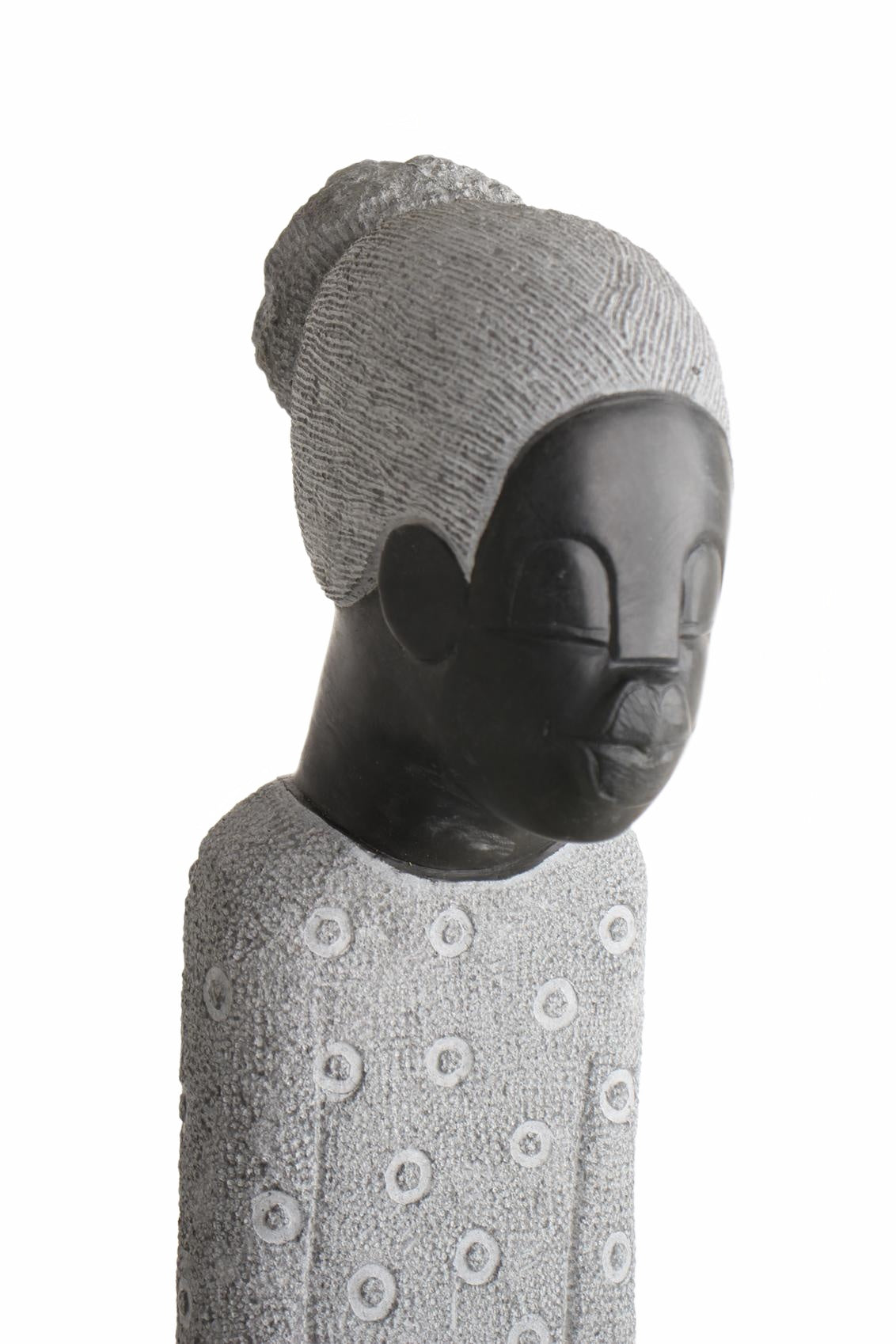 Shona Tribe Springstone Book Reader ~35.4" Tall (New 2026) - Sculpture & Statuary