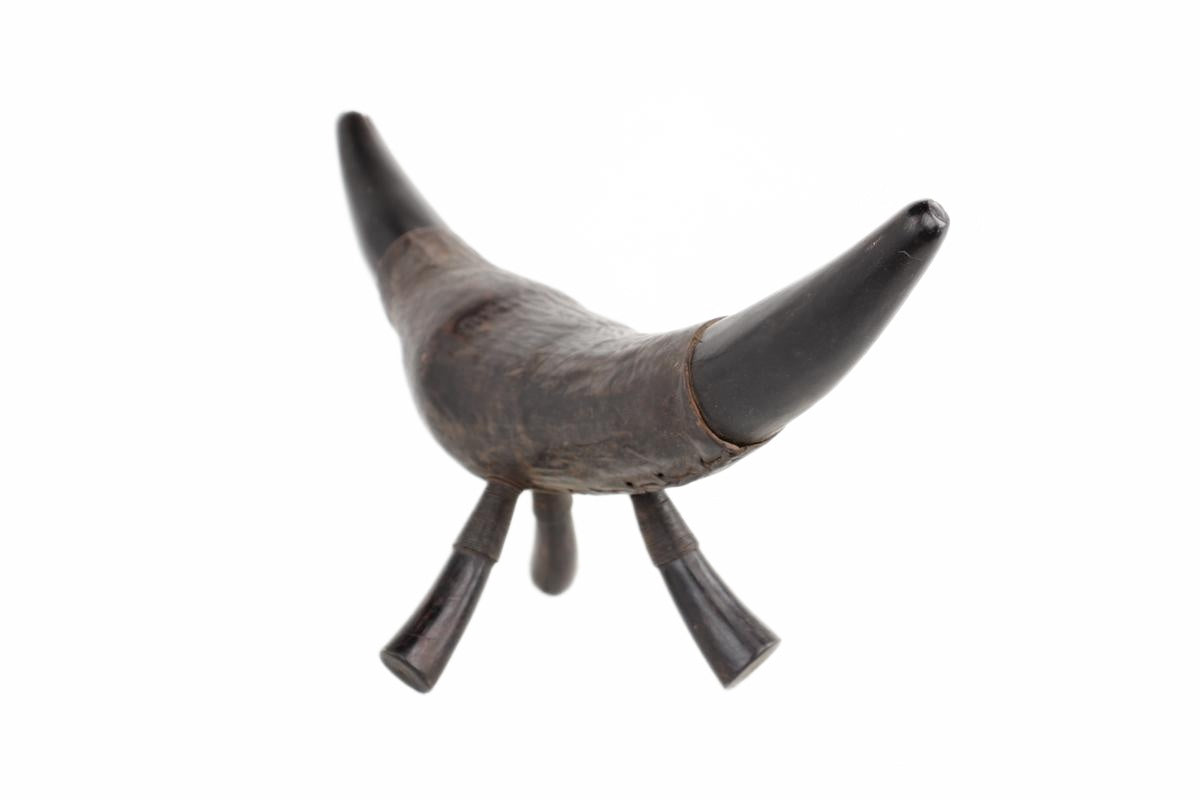 Tikar Tribe Wooden Headrest ~7.5" Tall (New 2026) - Sculpture & Statuary