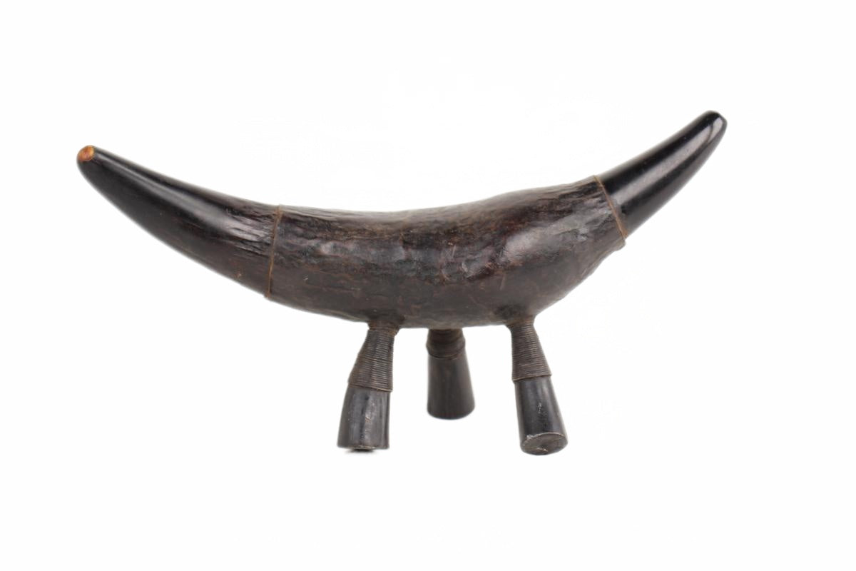 Tikar Tribe Wooden Headrest ~6.7" Tall (New 2026) - Sculpture & Statuary