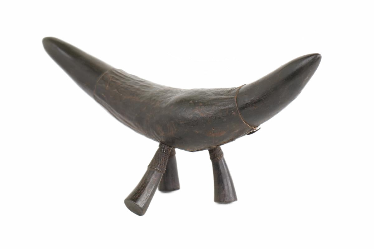 Tikar Tribe Wooden Headrest ~7.1" Tall (New 2026) - Sculpture & Statuary