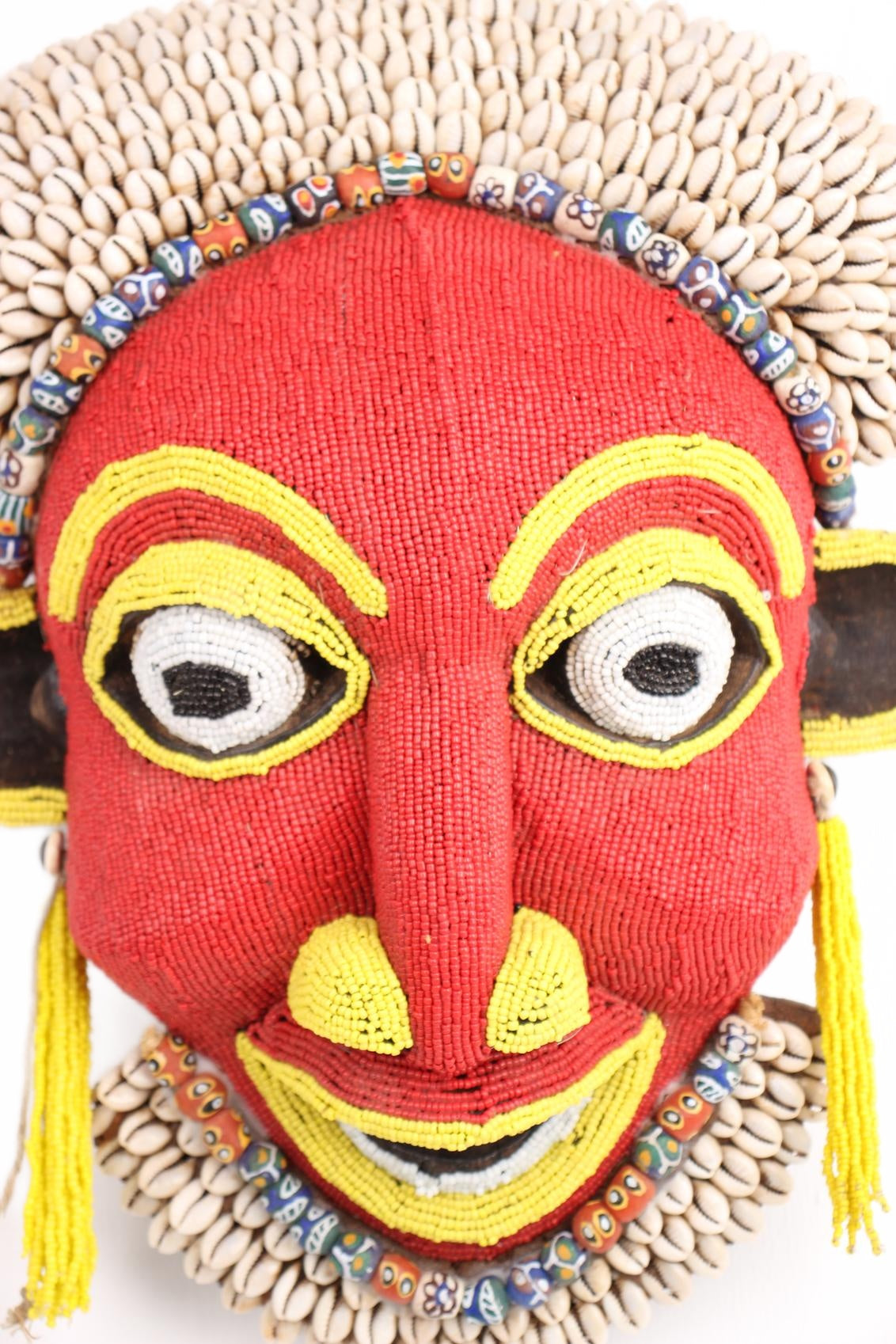 Bamileke Tribe Beaded Mask ~15.7" Tall (New 2026) - Masks