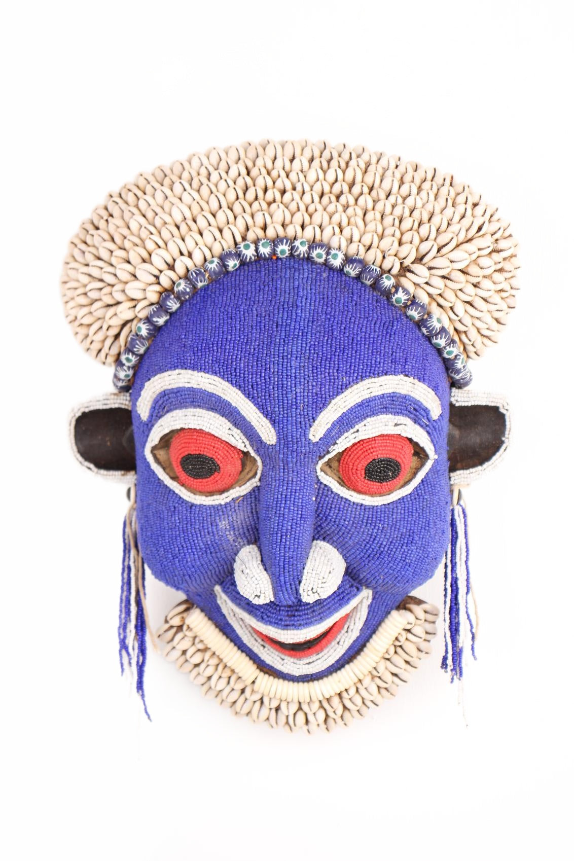 Bamileke Tribe Beaded Mask ~15.0" Tall (New 2026) - Masks