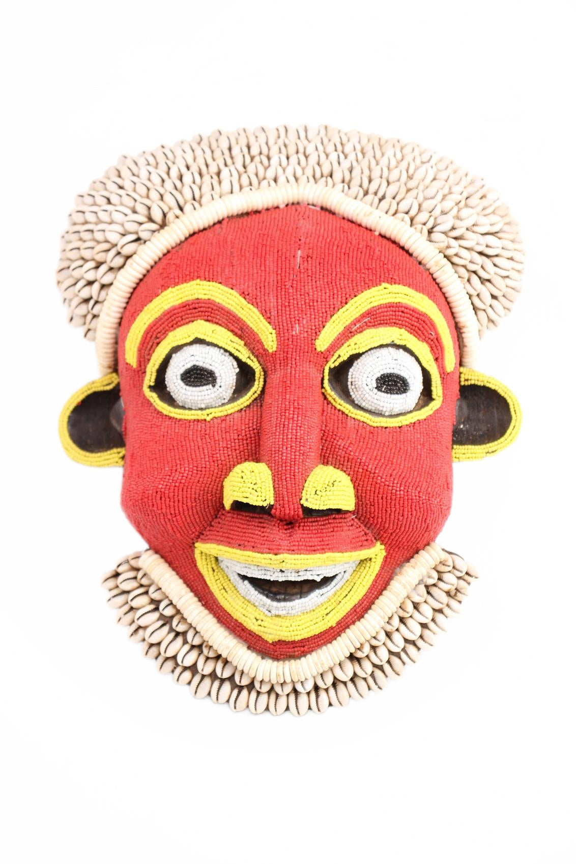 Bamileke Tribe Beaded Mask ~15.7" Tall (New 2026) - Masks