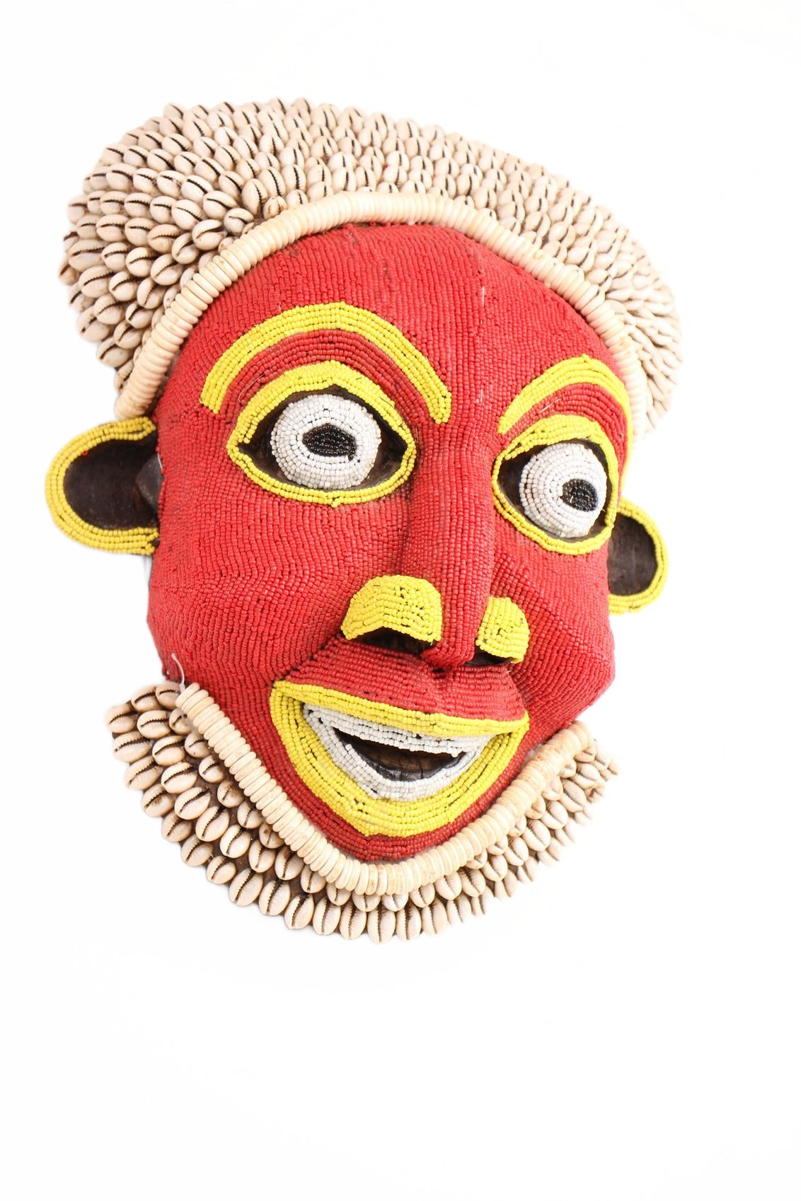 Bamileke Tribe Beaded Mask ~15.7" Tall (New 2026) - Masks