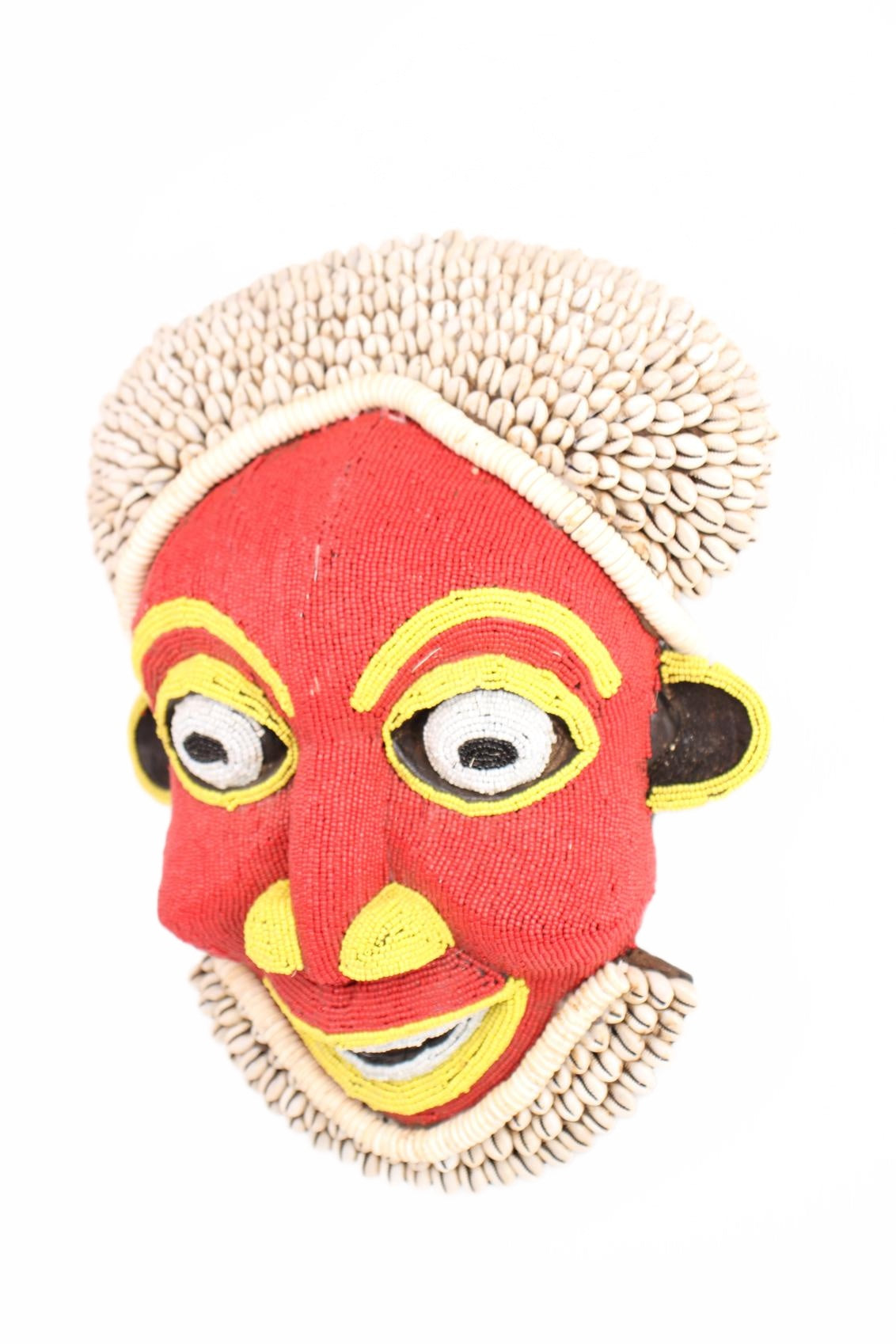 Bamileke Tribe Beaded Mask ~15.7" Tall (New 2026) - Masks