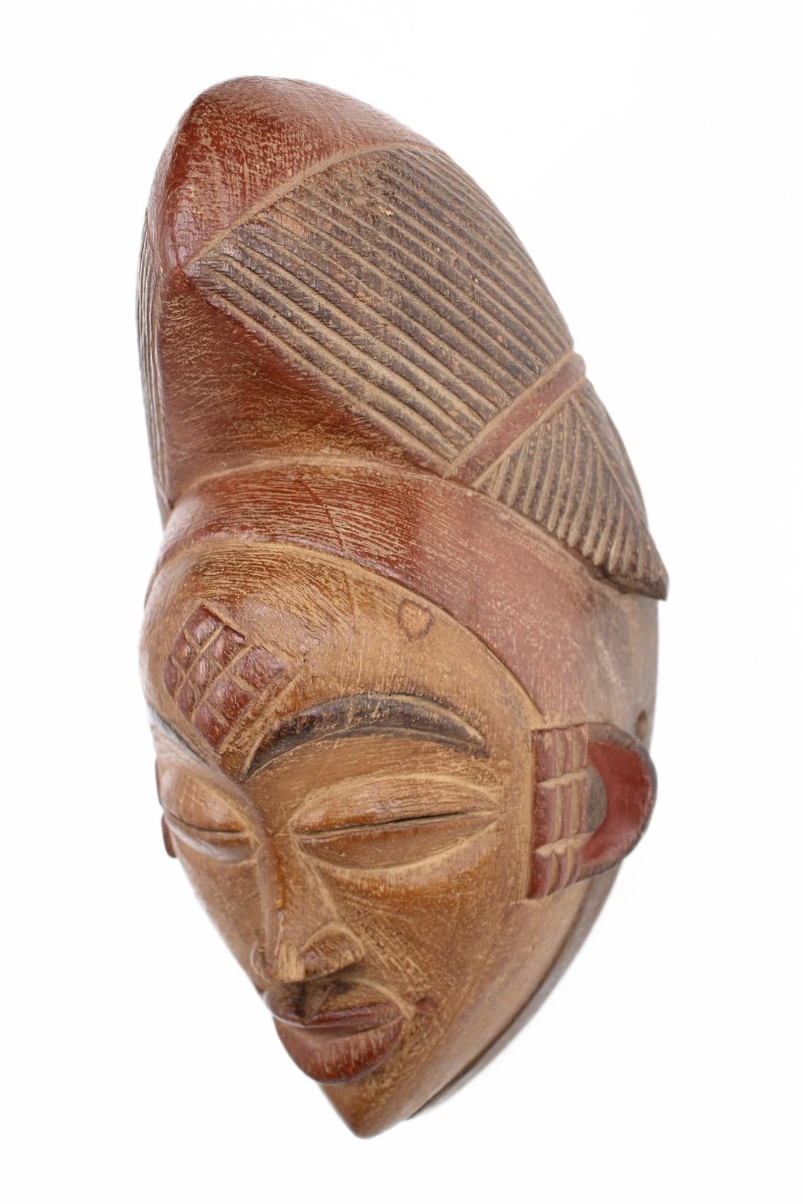 Punu Tribe Painted Mask ~13.0" Tall (New 2026) - Masks