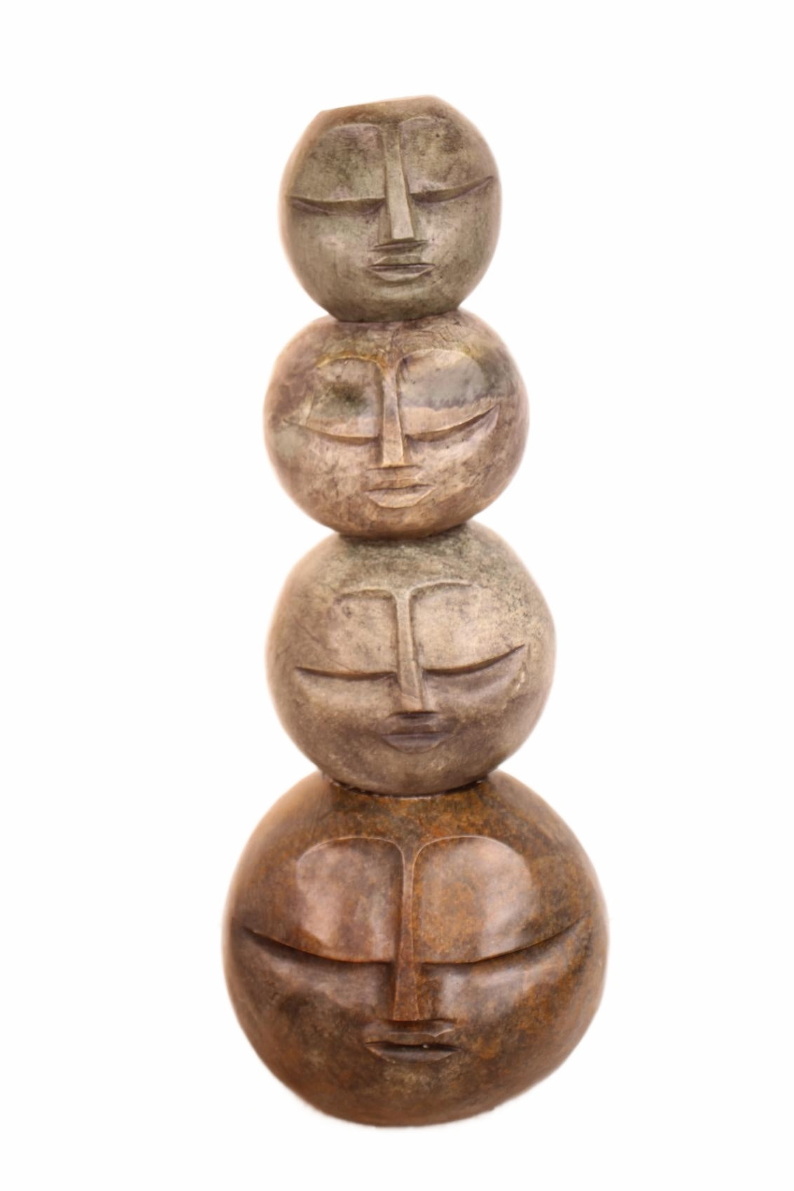 Shona Tribe Serpentine Stone Family Tree ~33.9" Tall (New 2026) - Sculpture & Statuary