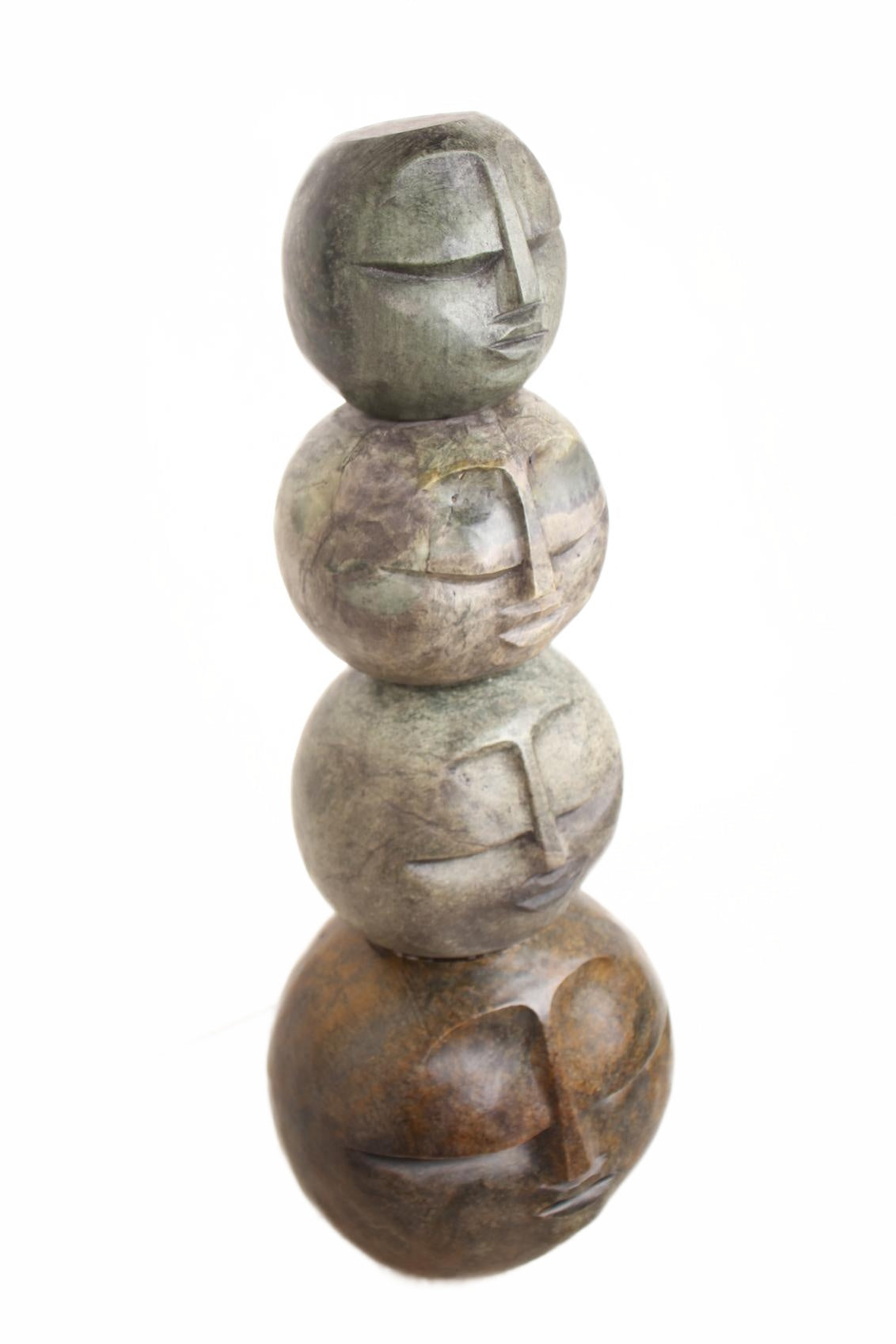 Shona Tribe Serpentine Stone Family Tree ~33.9" Tall (New 2026) - Sculpture & Statuary