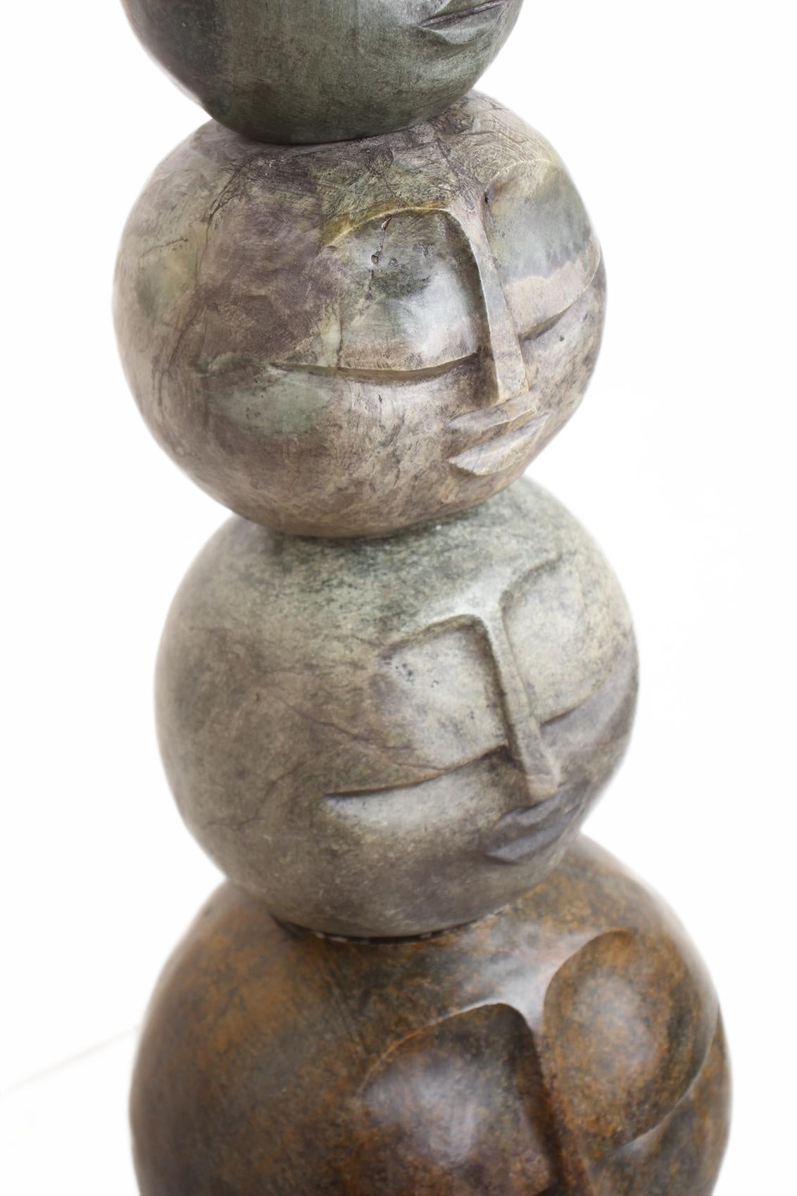 Shona Tribe Serpentine Stone Family Tree ~33.9" Tall (New 2026) - Sculpture & Statuary