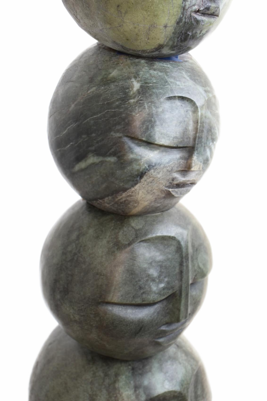 Shona Tribe Serpentine Stone Family Tree ~35.4" Tall (New 2026) - Sculpture & Statuary