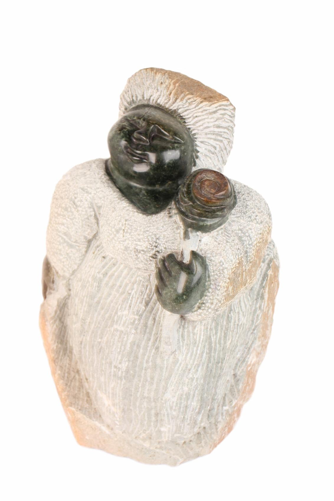 Shona Tribe Springstone Mother and Child ~17.7" Tall (New 2026) - Sculpture & Statuary