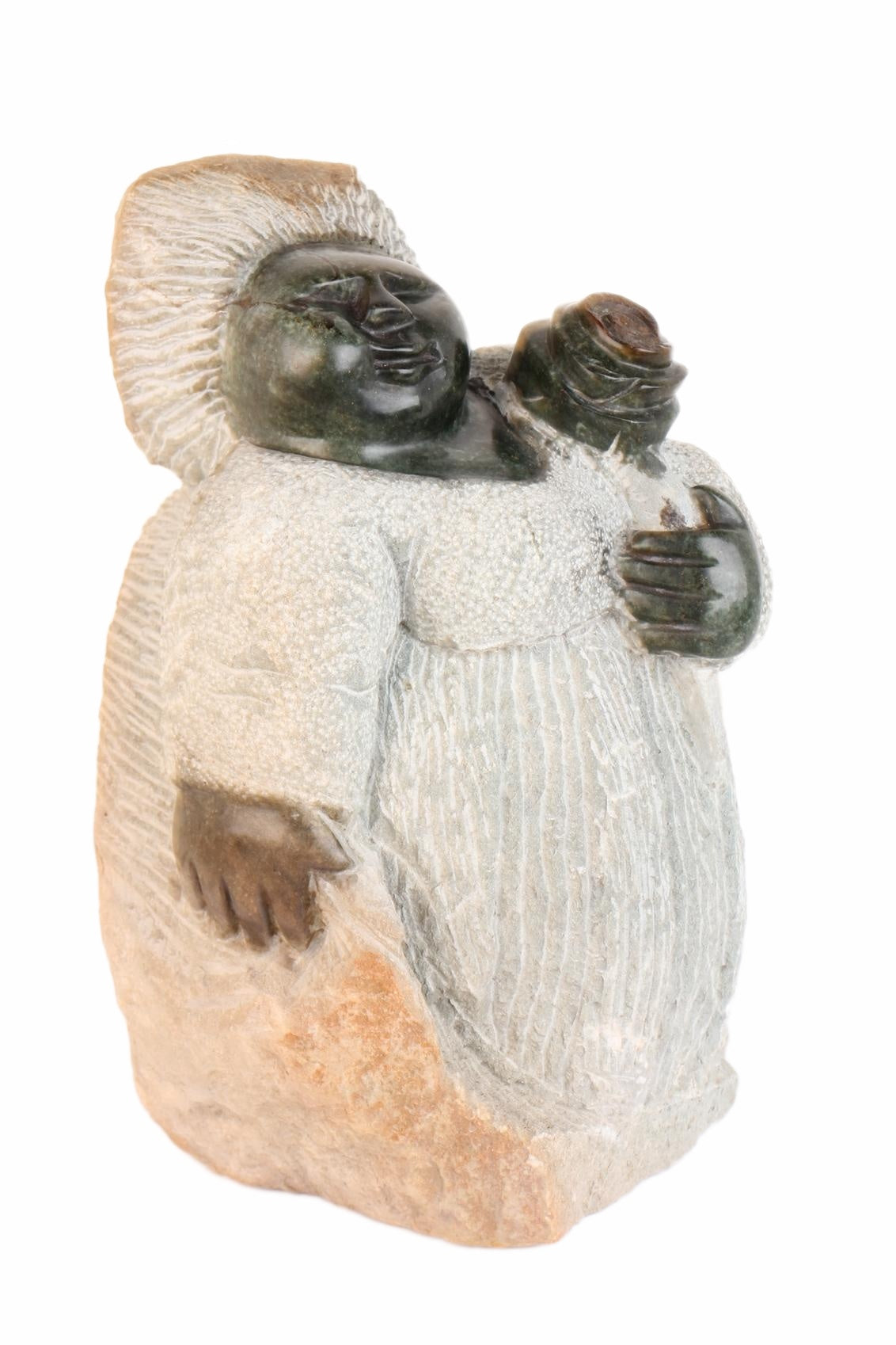 Shona Tribe Springstone Mother and Child ~17.7" Tall (New 2026) - Sculpture & Statuary