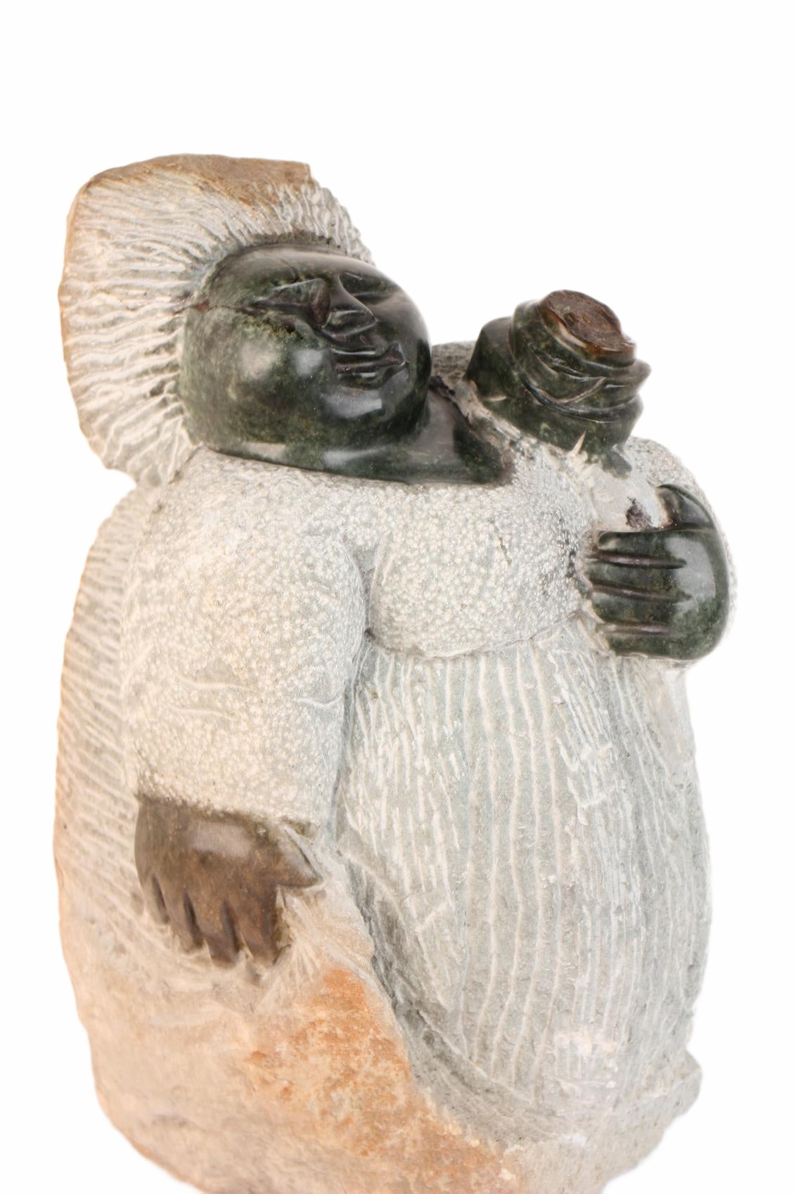 Shona Tribe Springstone Mother and Child ~17.7" Tall (New 2026) - Sculpture & Statuary