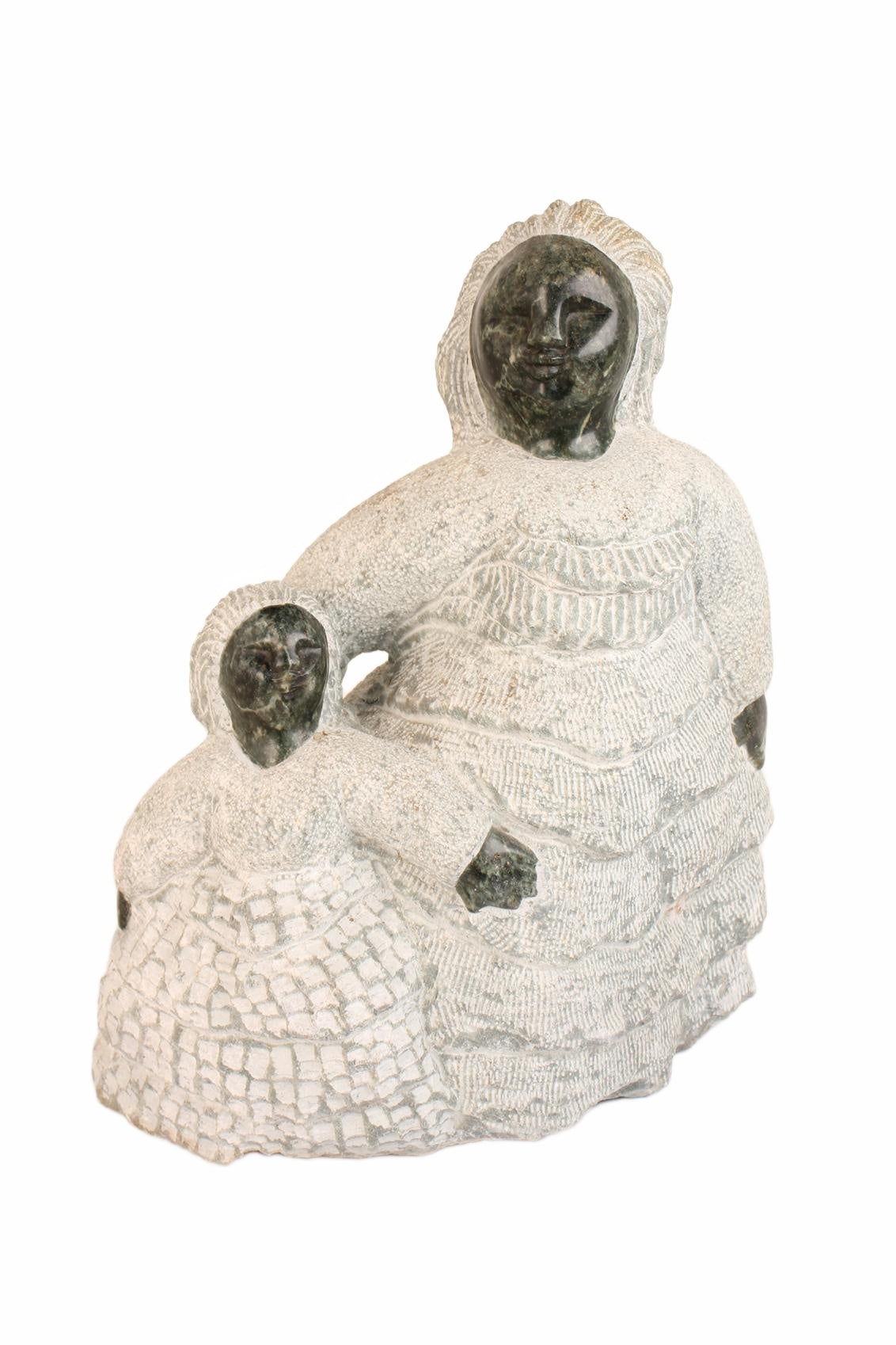 Shona Tribe Springstone Mother and Child ~21.7" Tall (New 2026) - Sculpture & Statuary
