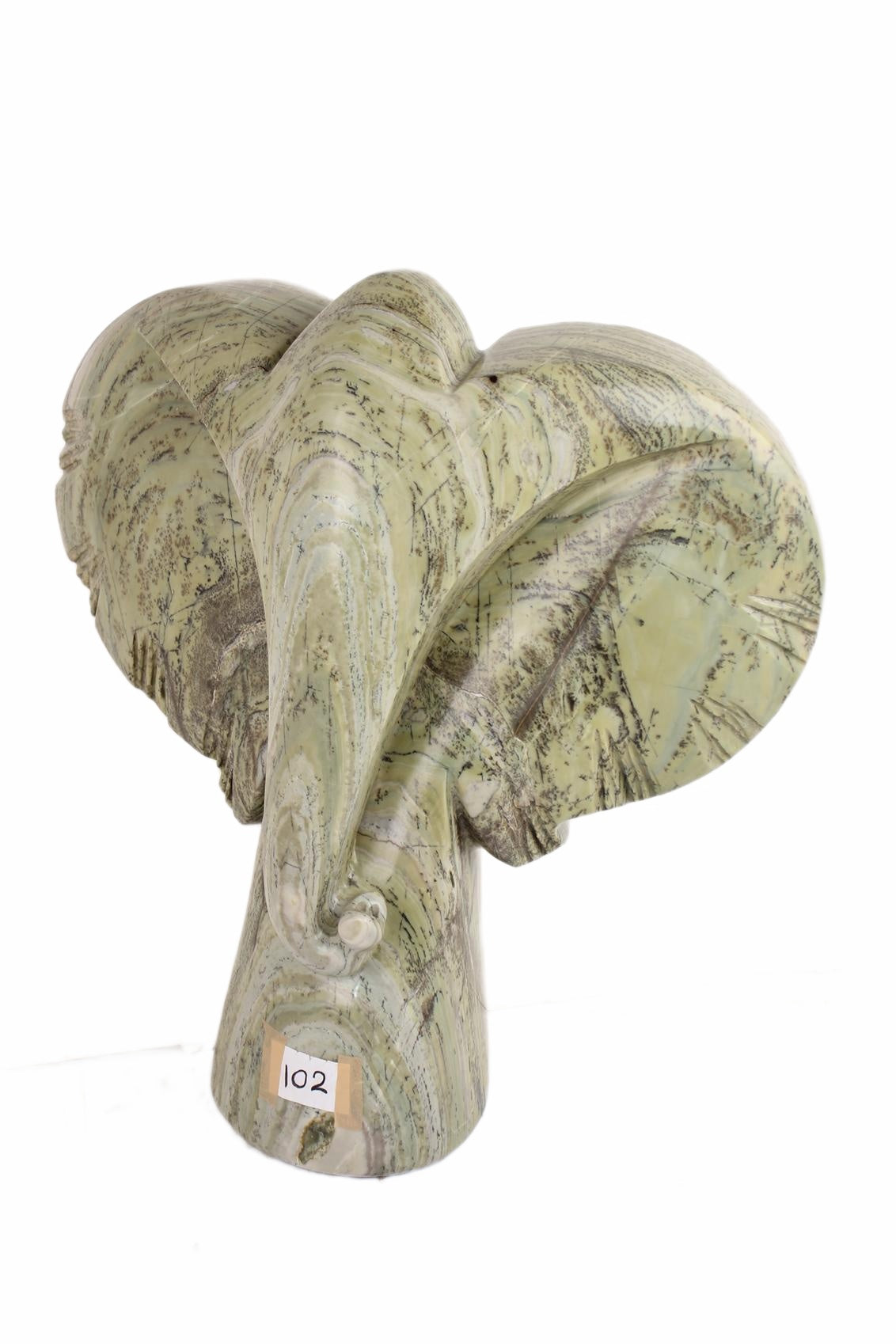 Shona Tribe Butter Jade Elephant ~22.4" Tall (New 2026) - Sculpture & Statuary