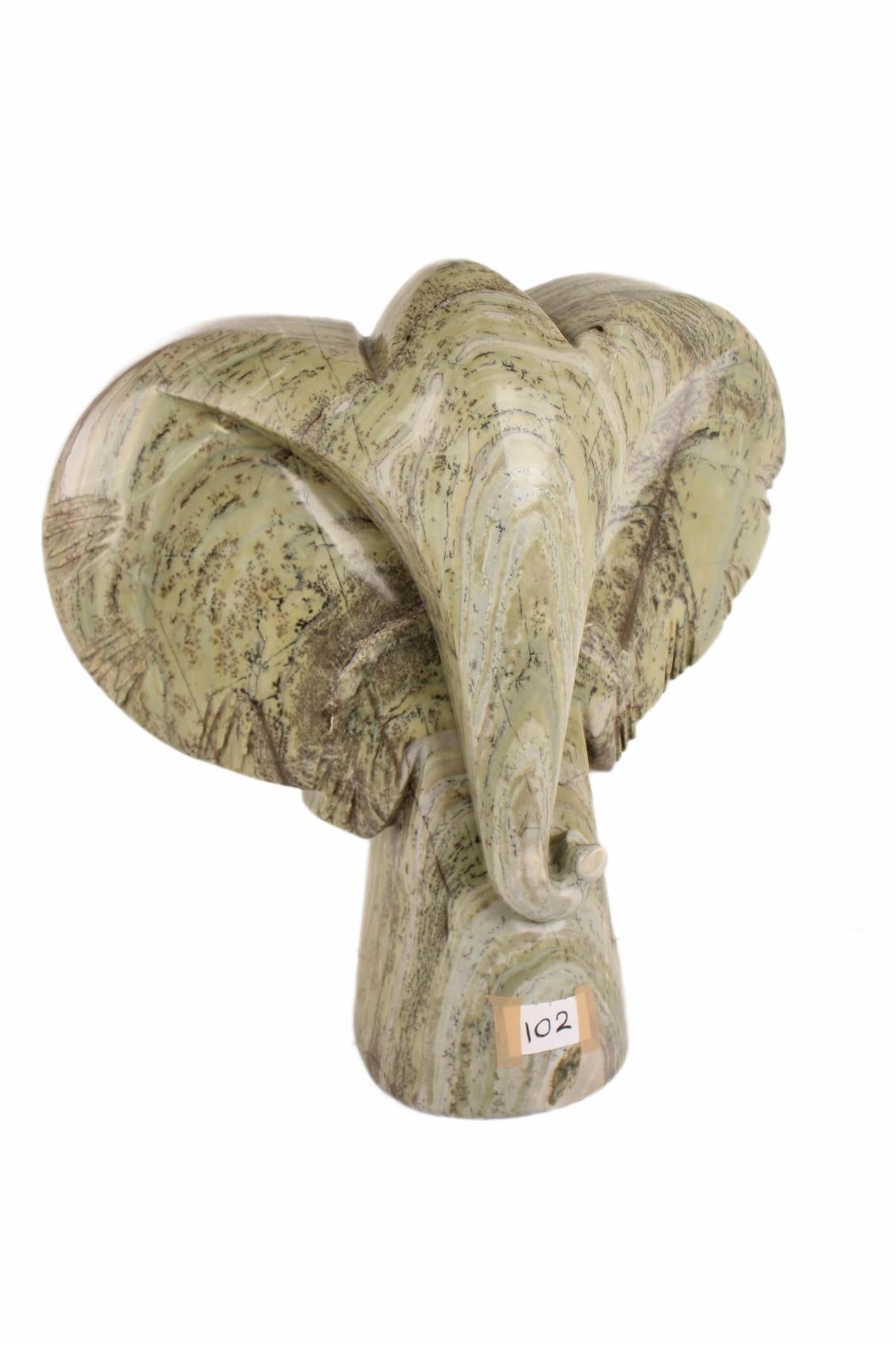 Shona Tribe Butter Jade Elephant ~22.4" Tall (New 2026) - Sculpture & Statuary
