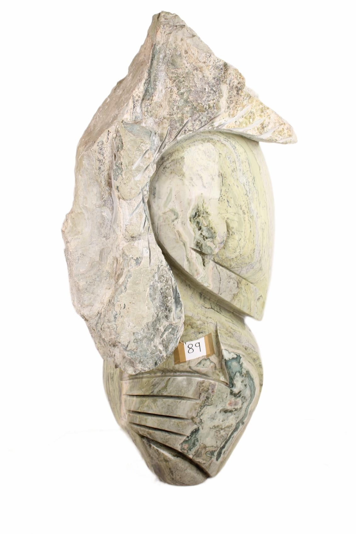 Shona Tribe Butter Jade Thinker ~40.9" Tall (New 2026) - Sculpture & Statuary