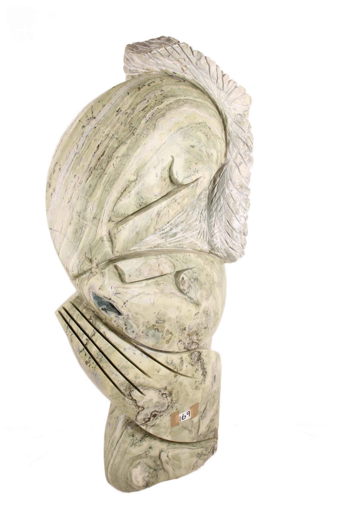 Shona Tribe Butter Jade Mother and Child ~48.0" Tall (New 2026) - Sculpture & Statuary