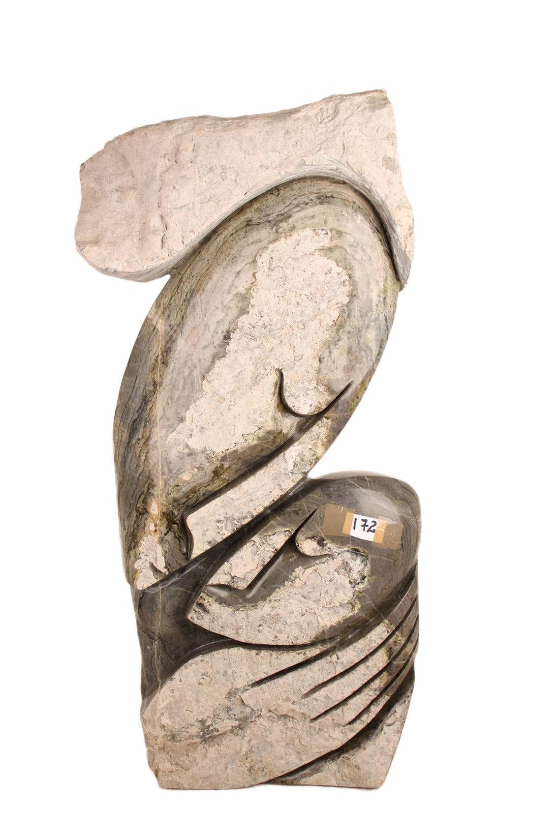 Shona Tribe Butter Jade Mother and Child ~47.2" Tall (New 2026)